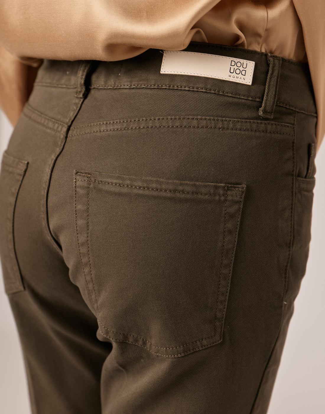 DOUUOD Pantaloni 5 Tasche Drill Cotone Stretch Militare