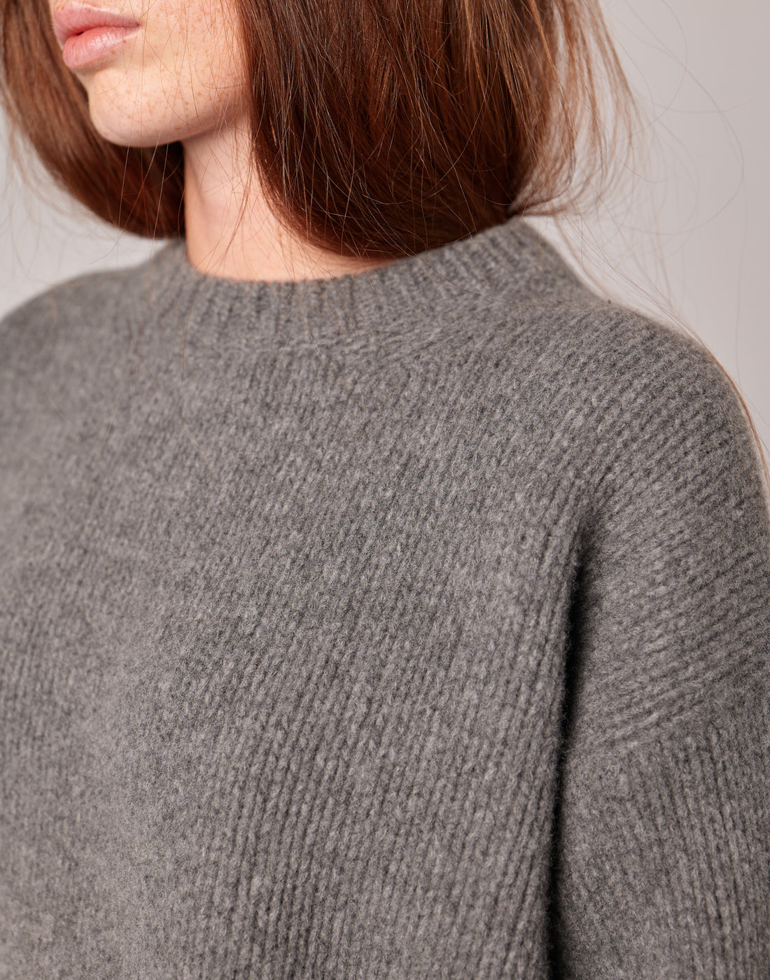 DOUUOD Maglione in Catenella di Lana Extrafine/Cashmere Grigio Melange