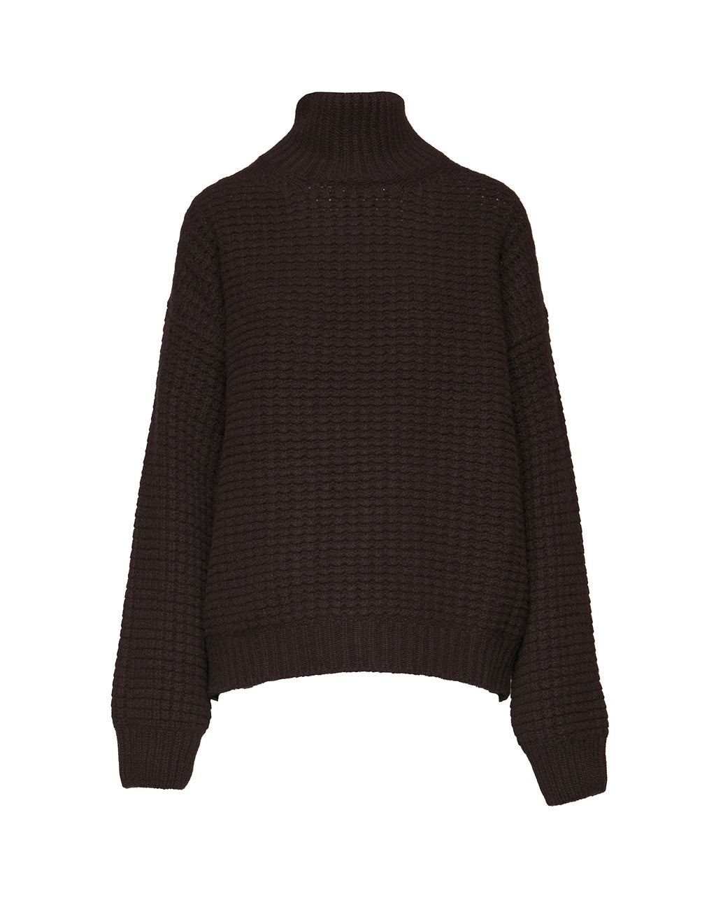 DOUUOD Maglione Dolcevita in Catenella di Lana Extrafine/Cashmere Cioccolato