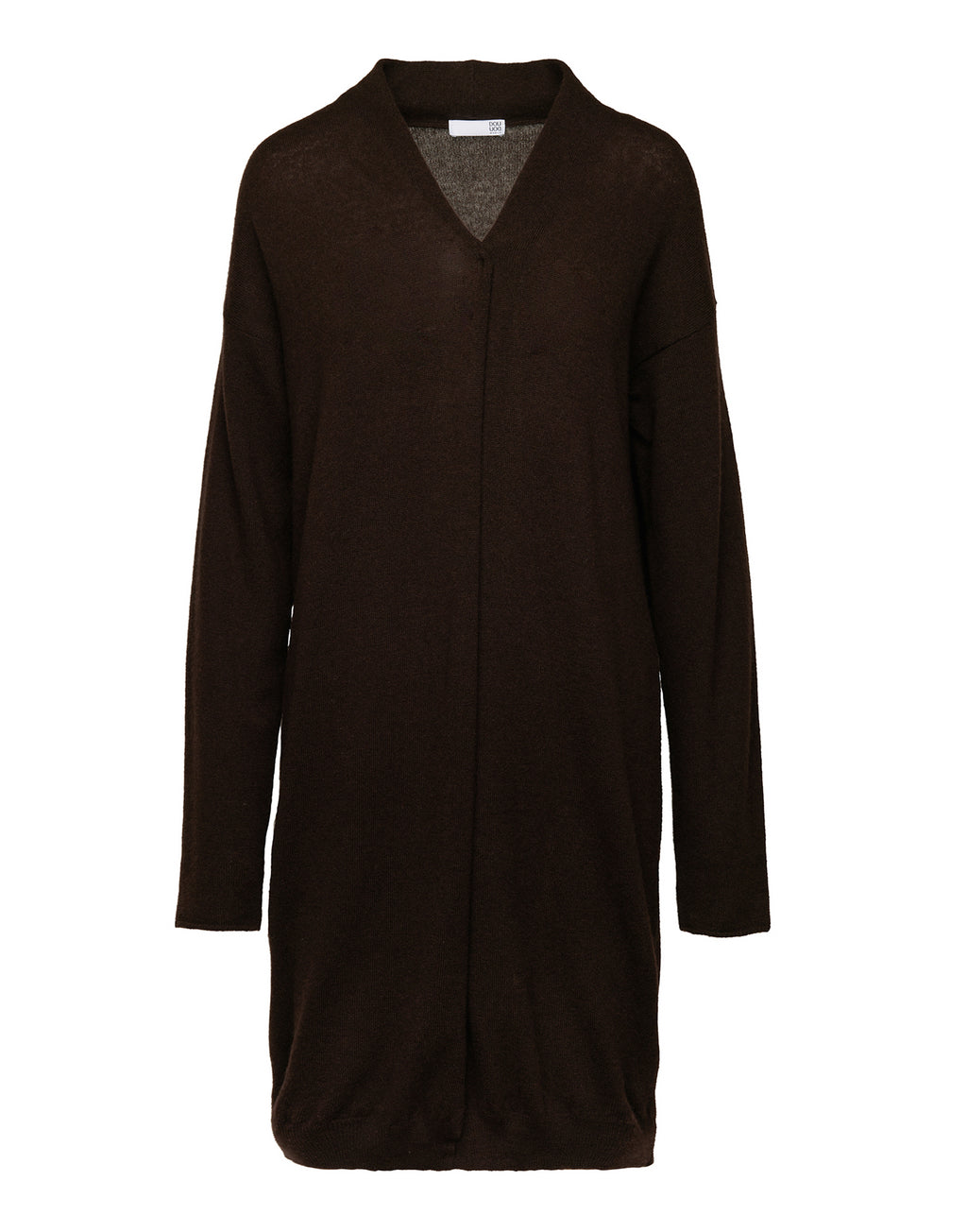DOUUOD Cardigan Lungo in Lana Extrafine/Cashmere Cioccolato