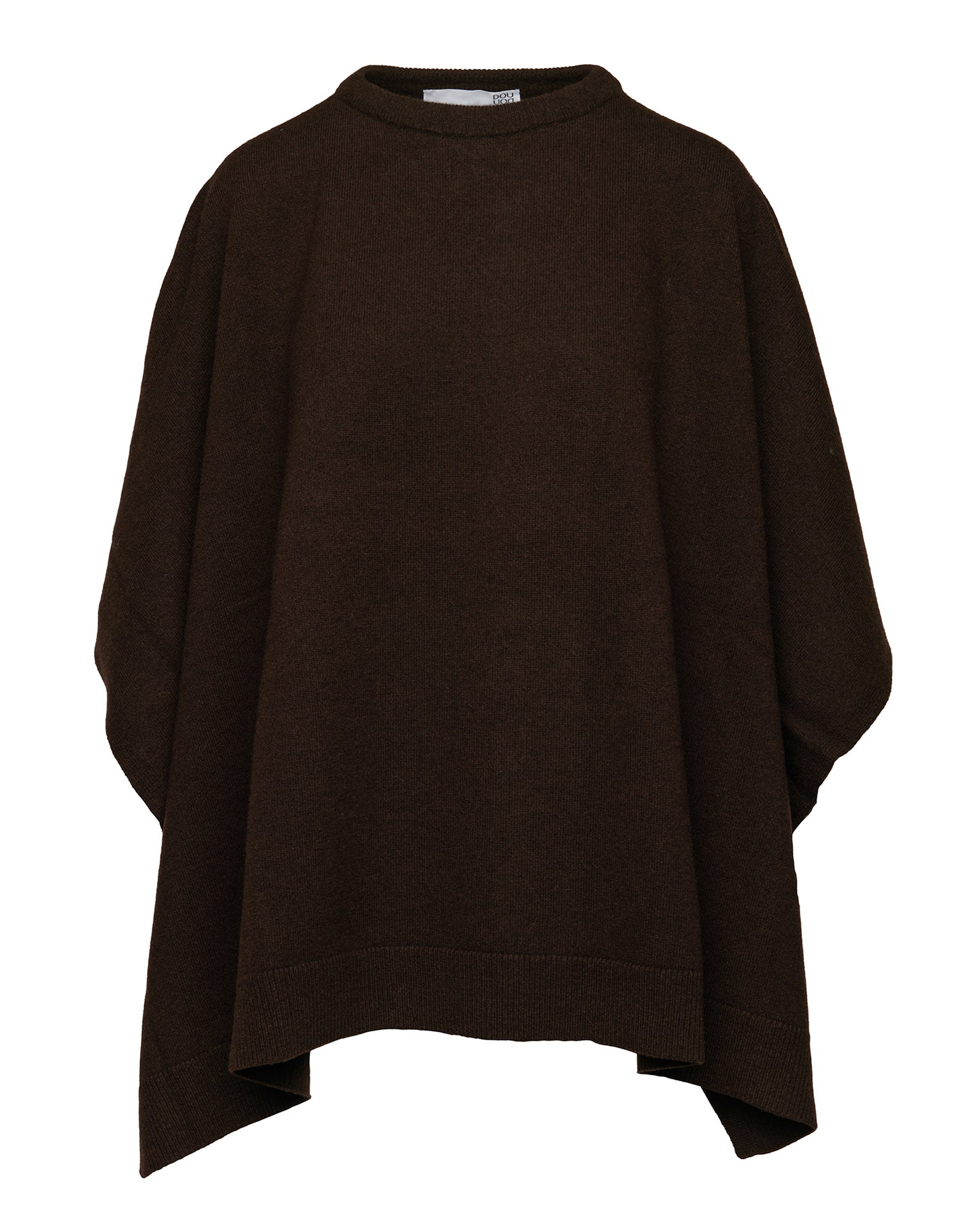 DOUUOD Mantella Ampia in Lana Extrafine/Cashmere Cioccolato