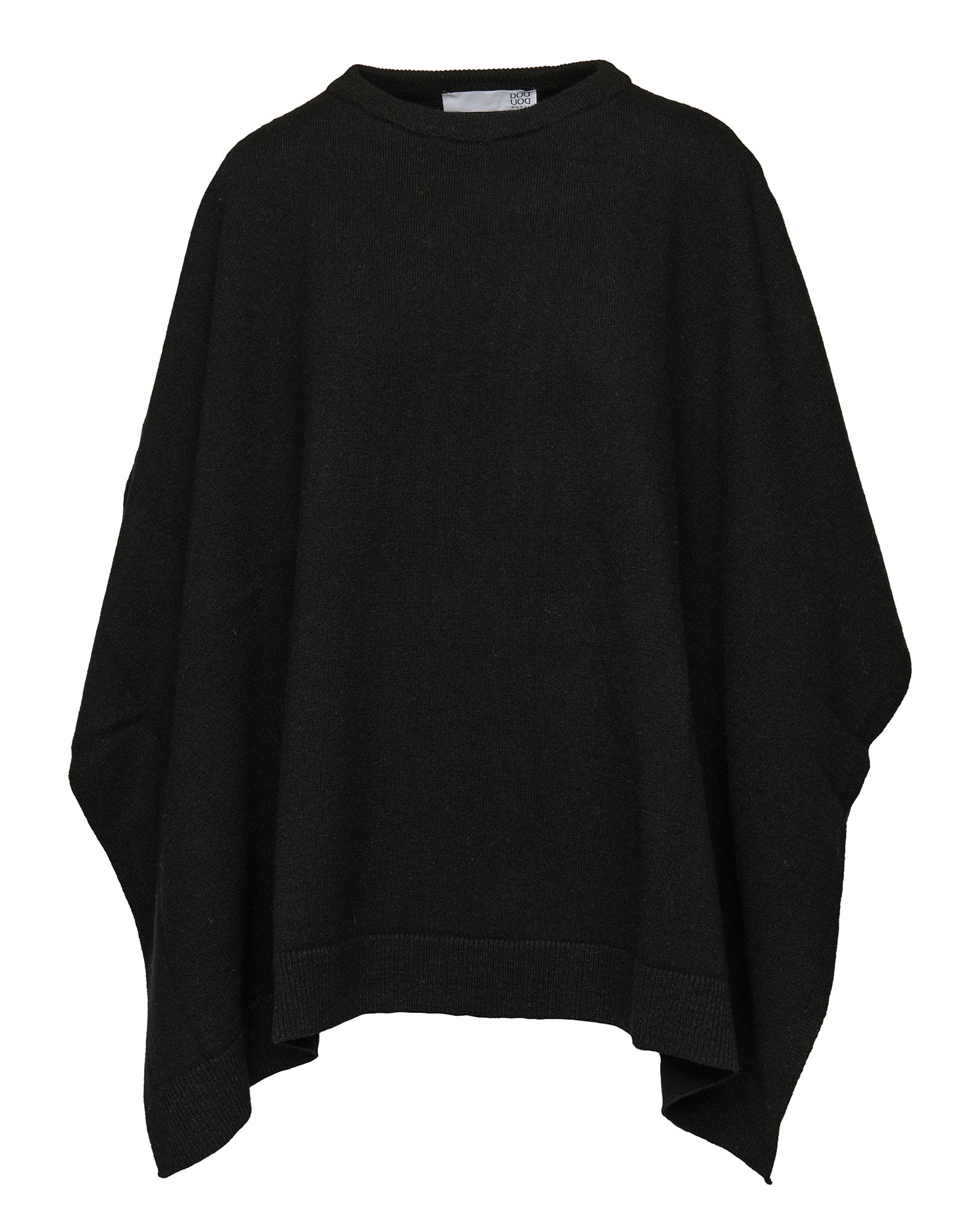 DOUUOD Mantella Ampia in Lana Extrafine/Cashmere Nera