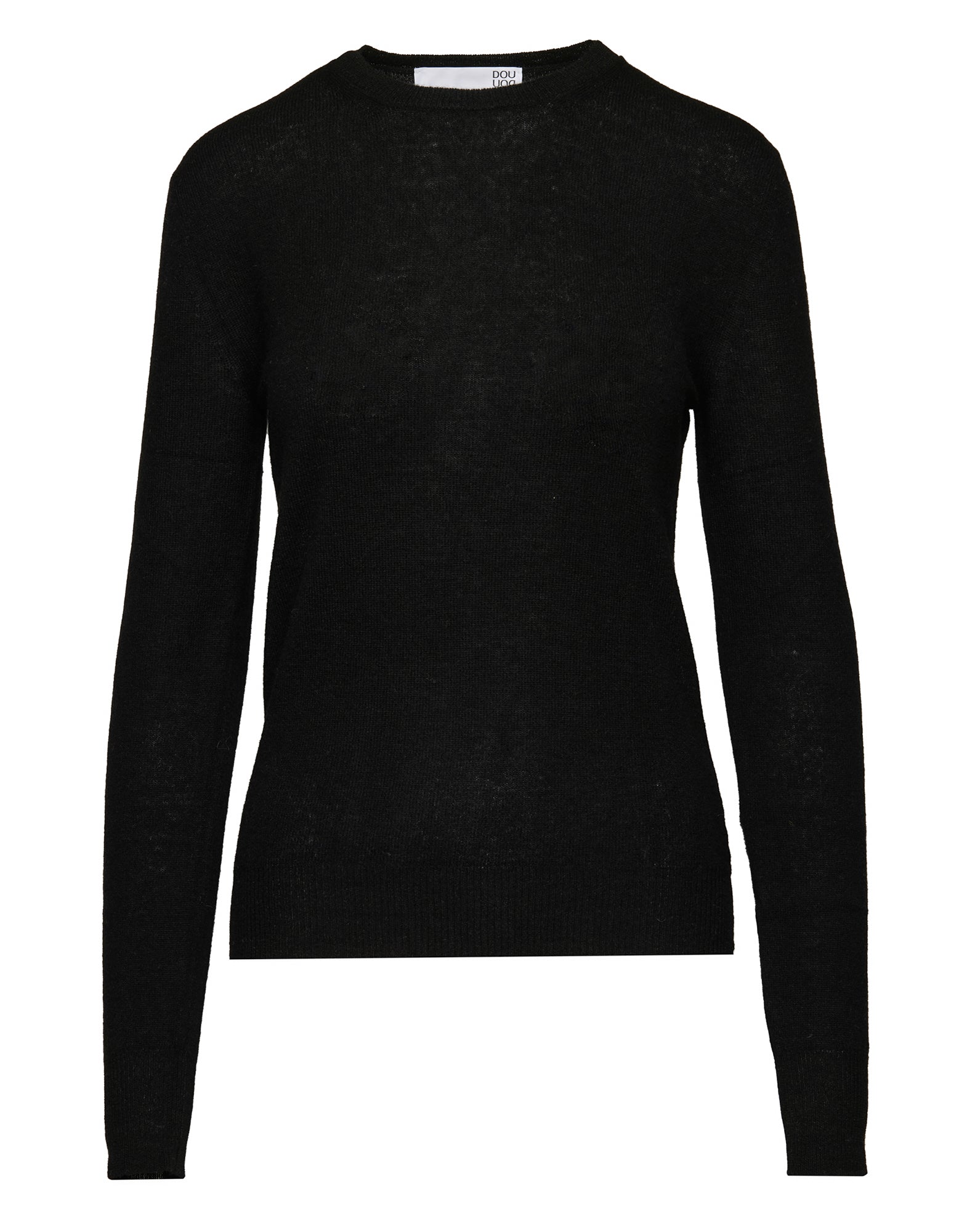 DOUUOD Maglione Slim in Lana Extrafine/Cashmere Nero