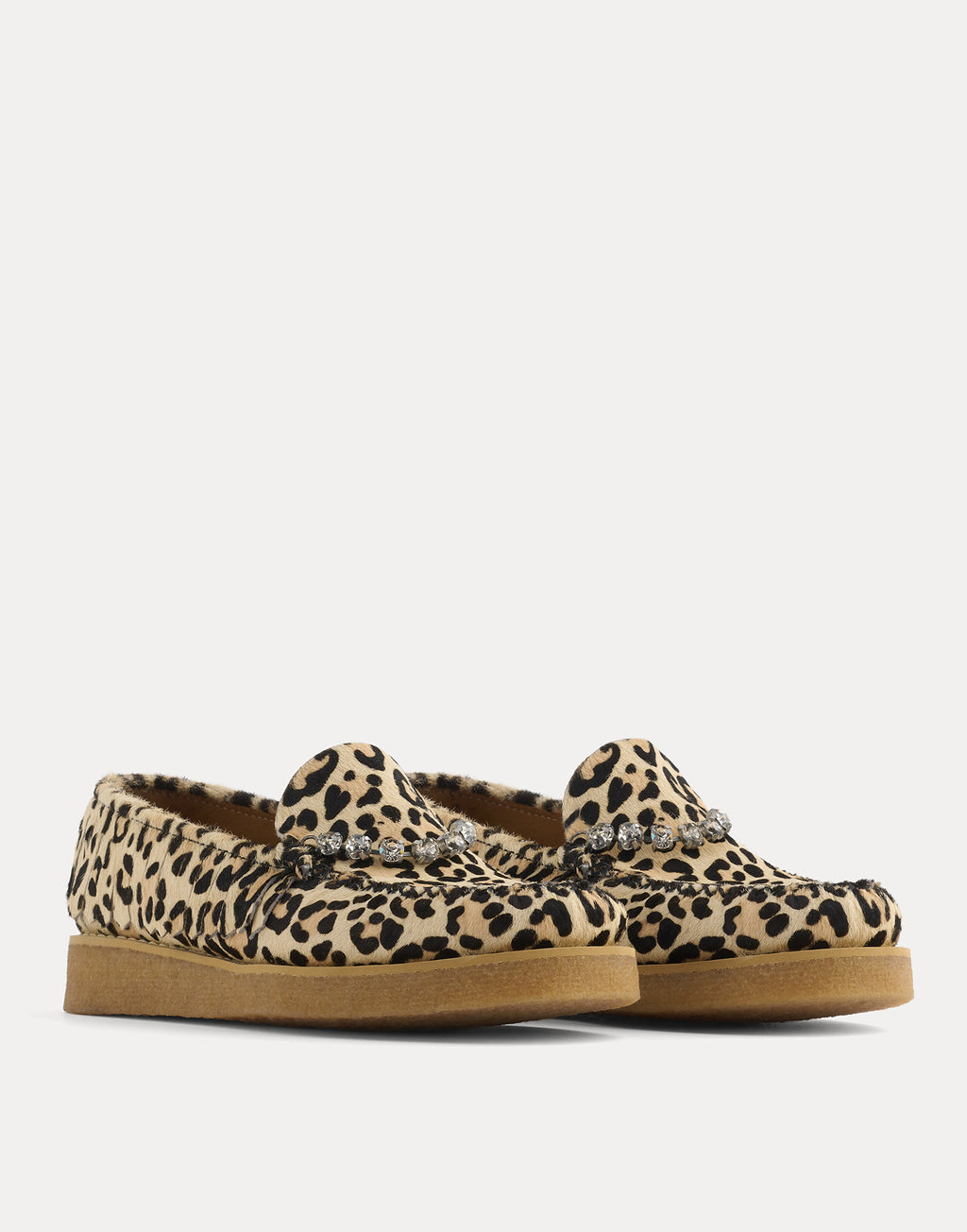 FORTE FORTE X SEBAGO Mocassini in Cavallino con Stampa Animalier e Strass
