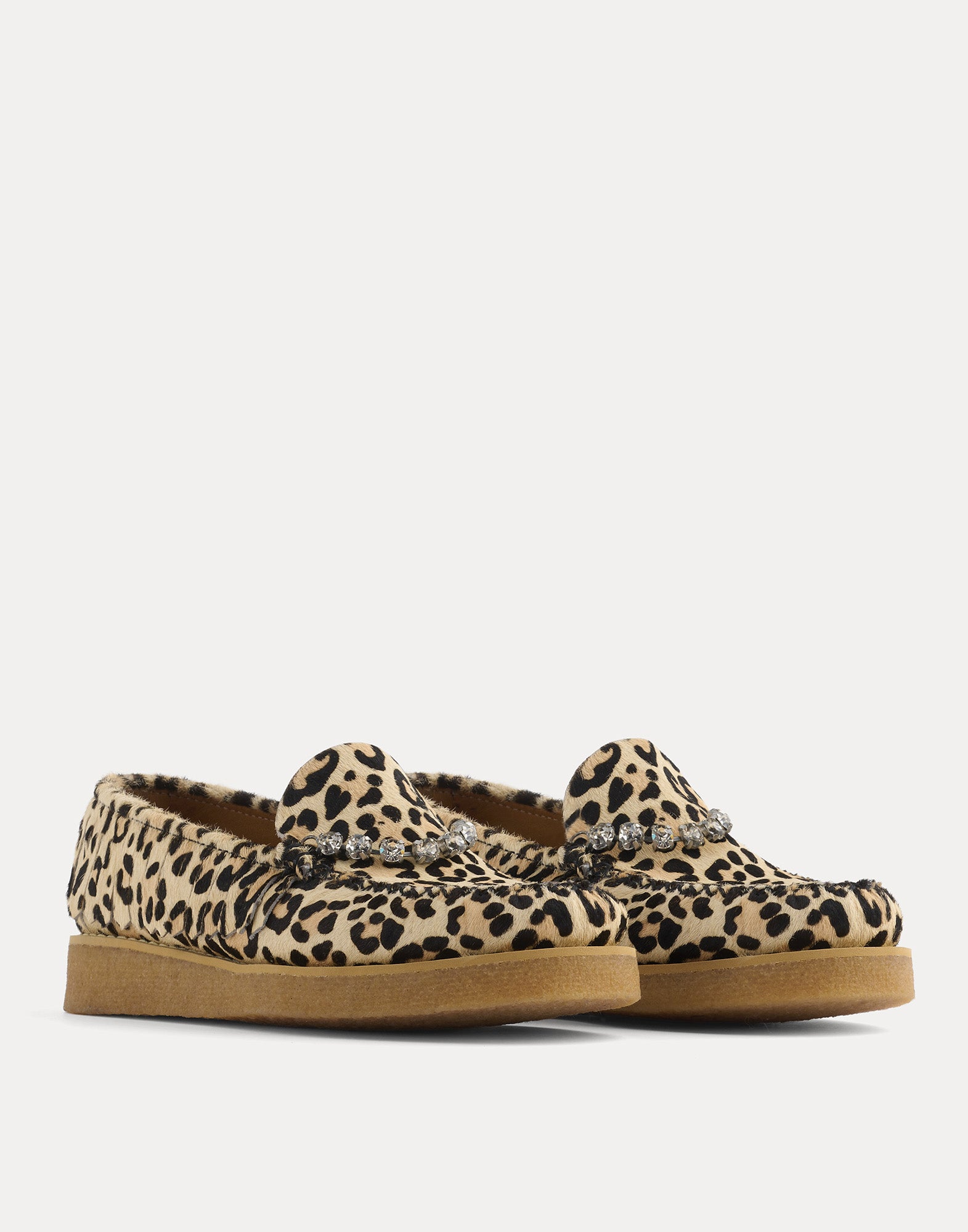 FORTE FORTE X SEBAGO Mocassini in Cavallino con Stampa Animalier e Strass