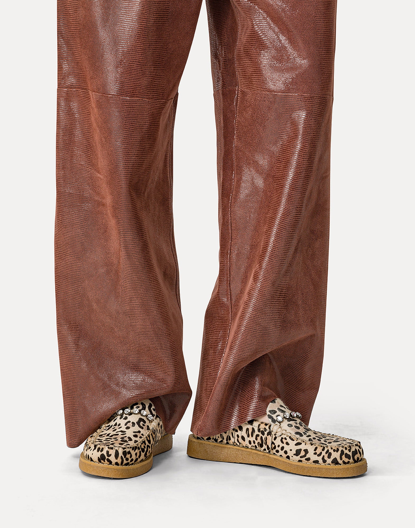 FORTE FORTE X SEBAGO Mocassini in Cavallino con Stampa Animalier e Strass