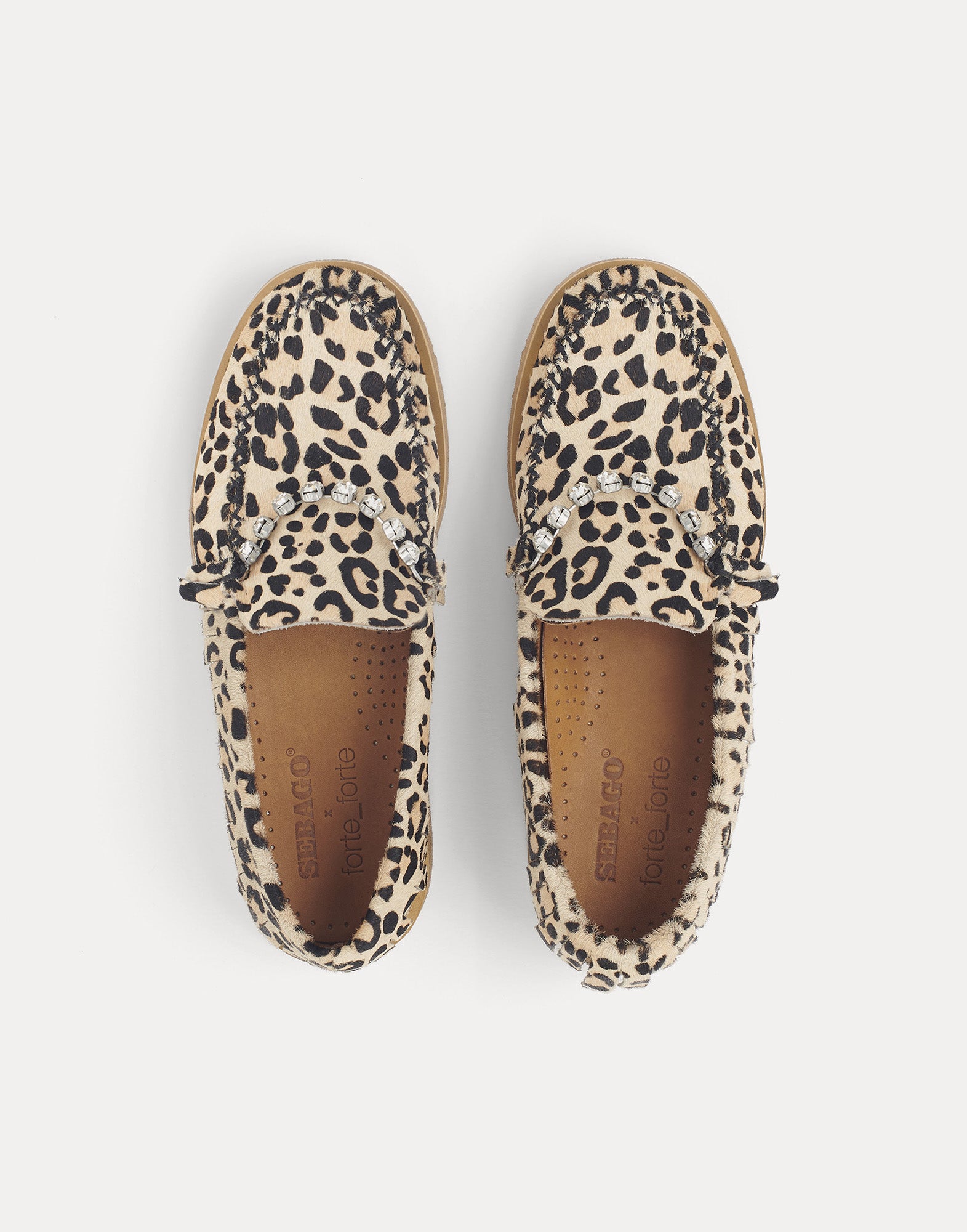 FORTE FORTE X SEBAGO Mocassini in Cavallino con Stampa Animalier e Strass