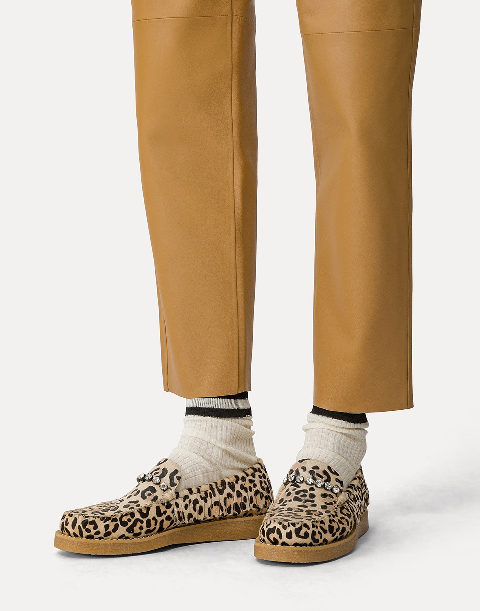 FORTE FORTE X SEBAGO Mocassini in Cavallino con Stampa Animalier e Strass