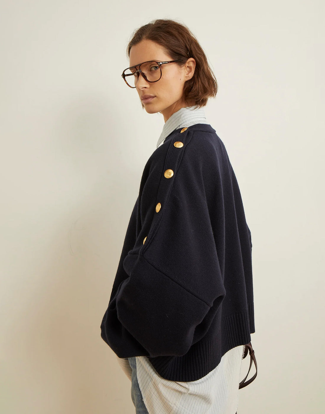 LAURENCE BRAS Maglione Caban Blu Navy