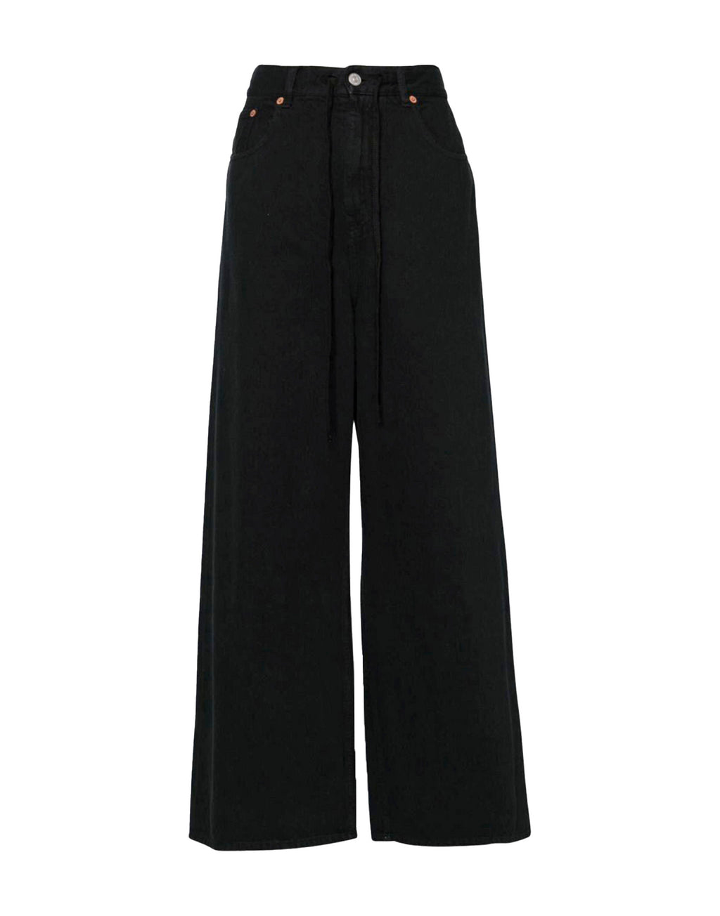 MM6 MAISON MARGIELA Jeans a Gamba Larga con Coulisse Neri