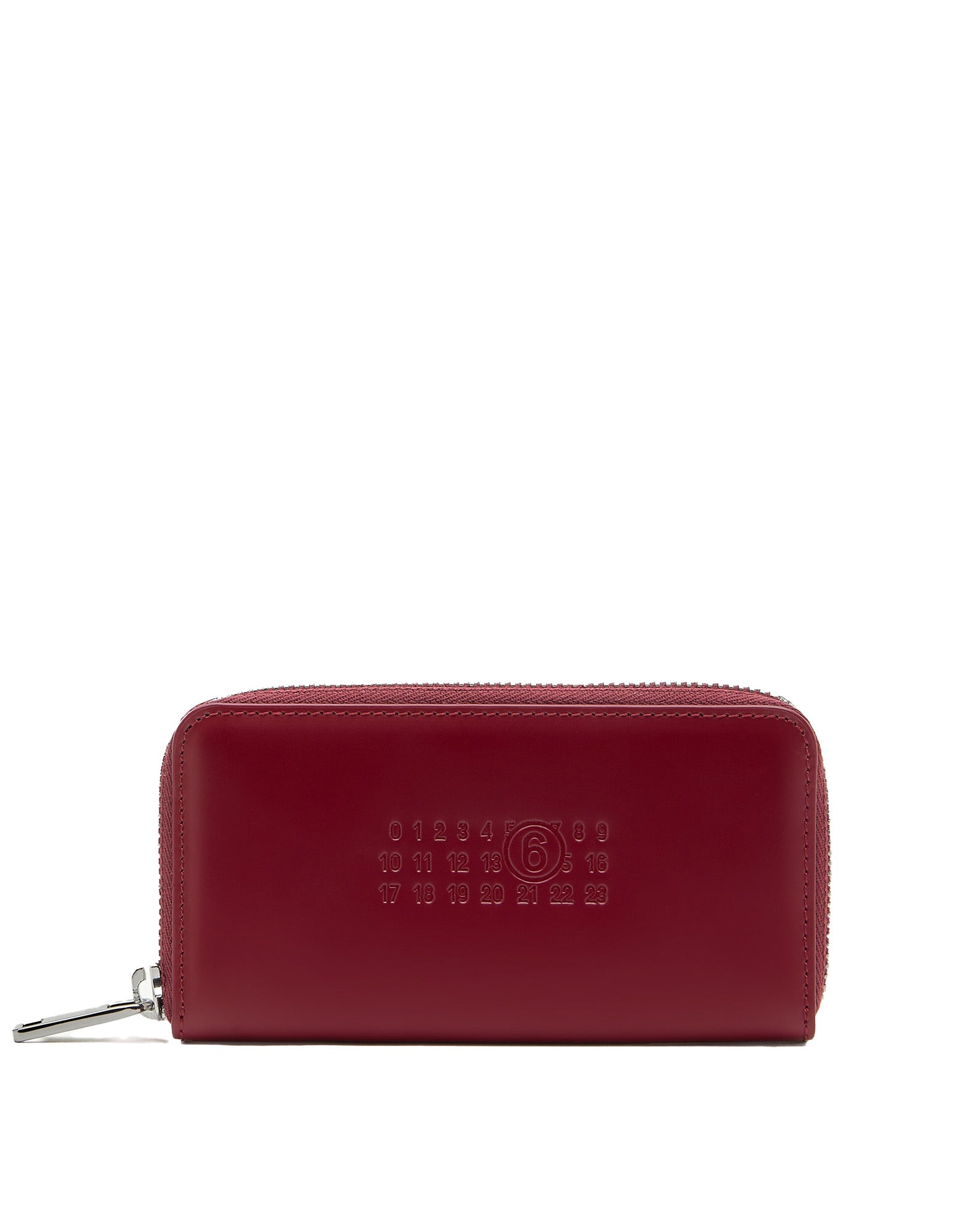 MM6 MAISON MARGIELA Portafoglio Numeric con Zip in Pelle Tawny Red