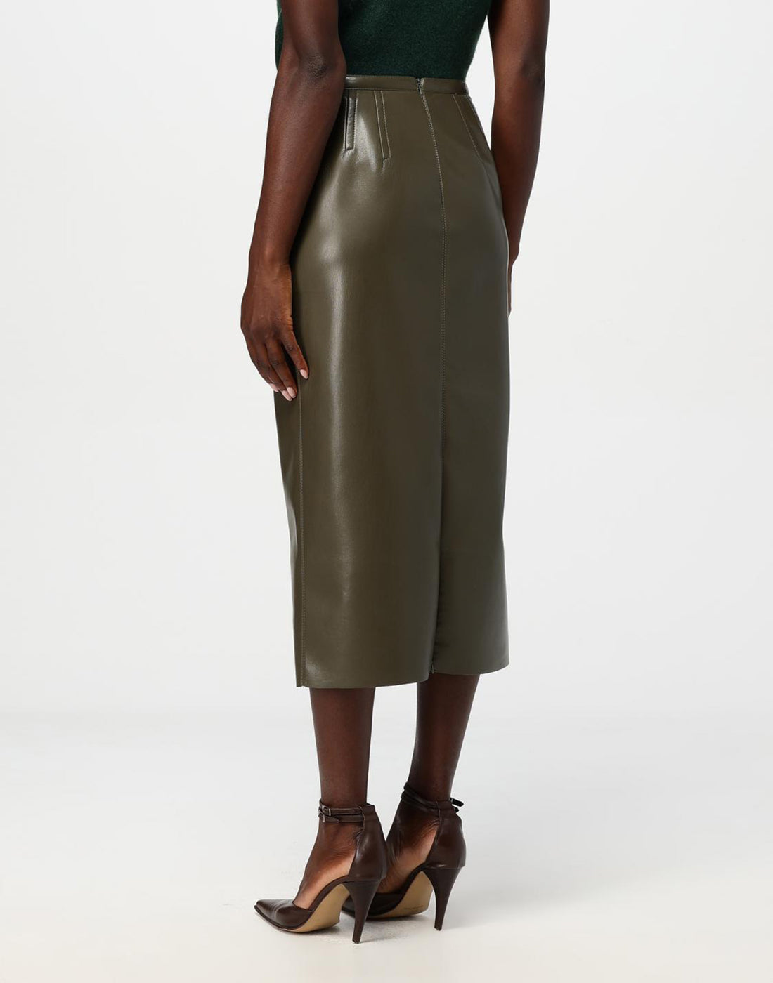 PHILOSOPHY Gonna Midi in Ecopelle Verde