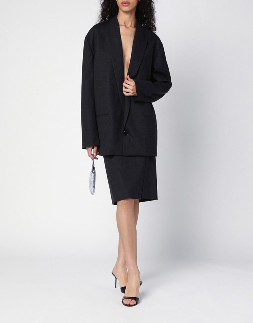 PHILOSOPHY Gonna in Tropical Wool Grigio Scuro