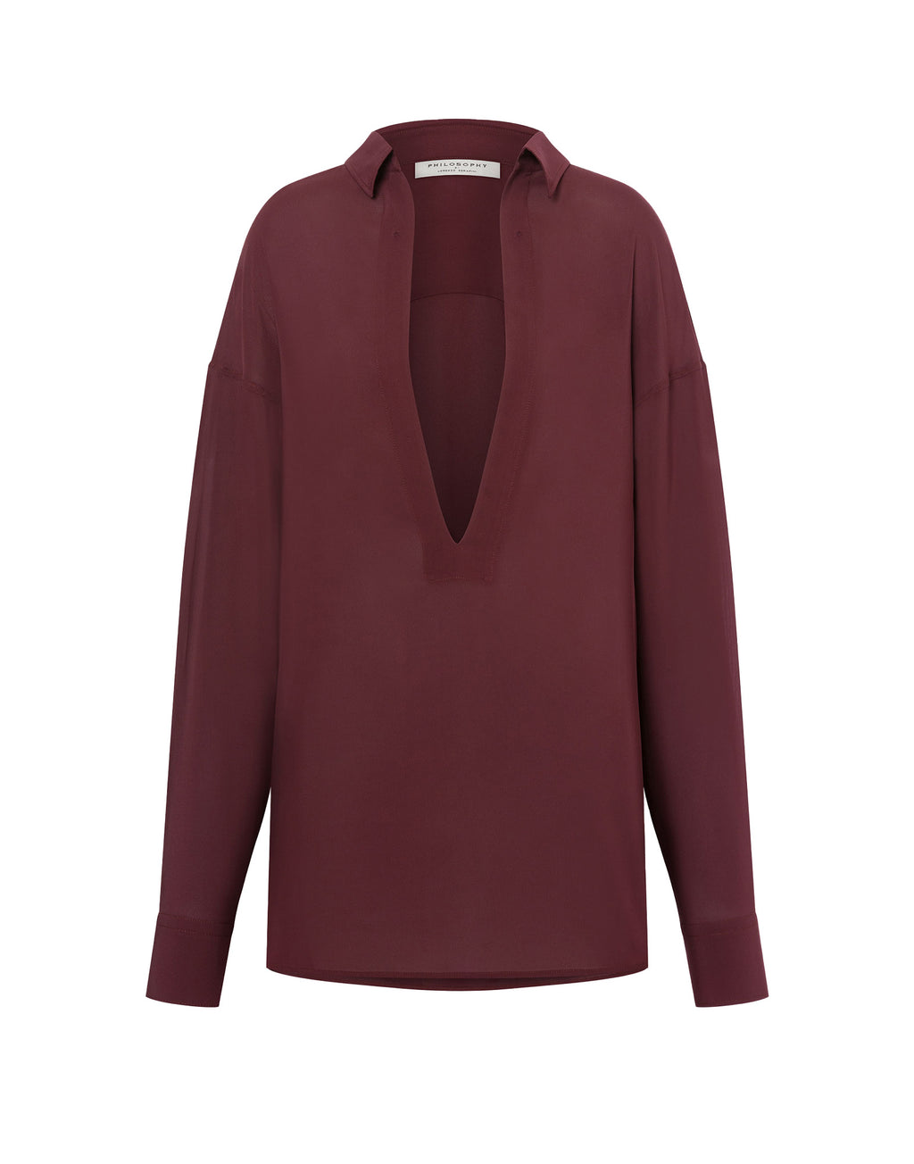 PHILOSOPHY Blusa in Georgette Stretch Bordeaux