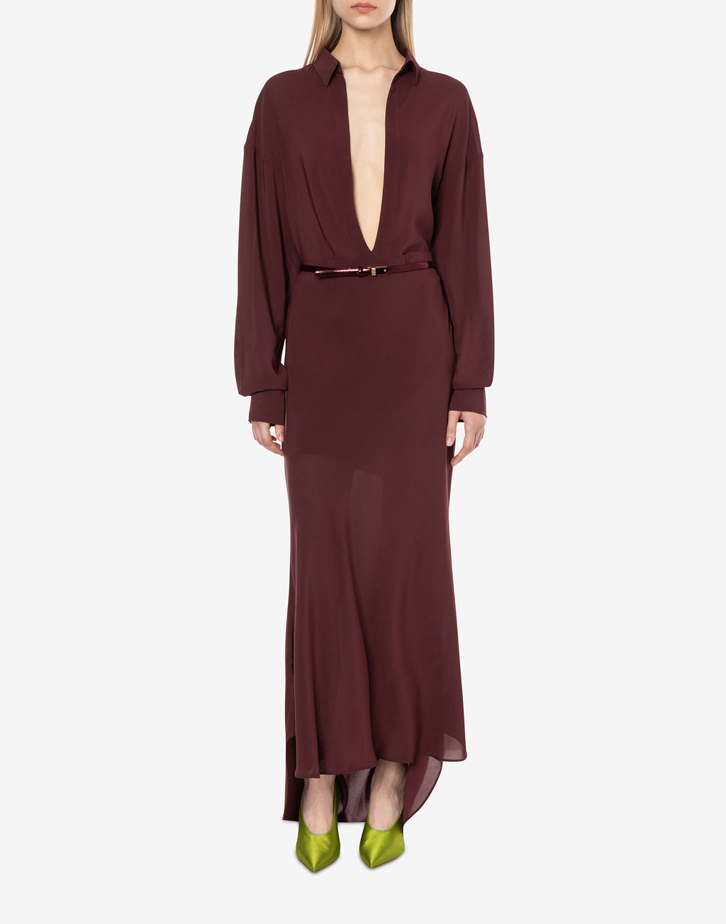 PHILOSOPHY Blusa in Georgette Stretch Bordeaux