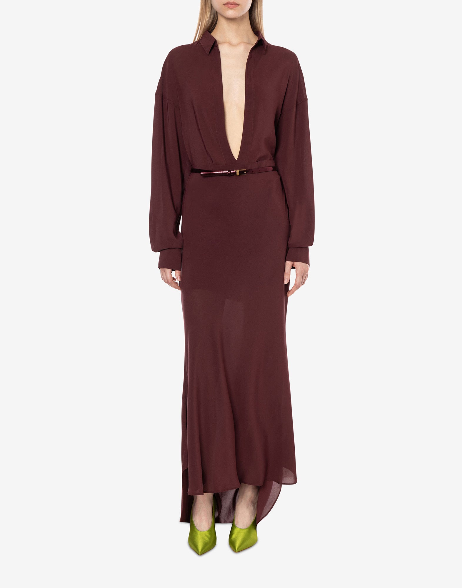 PHILOSOPHY Blusa in Georgette Stretch Bordeaux