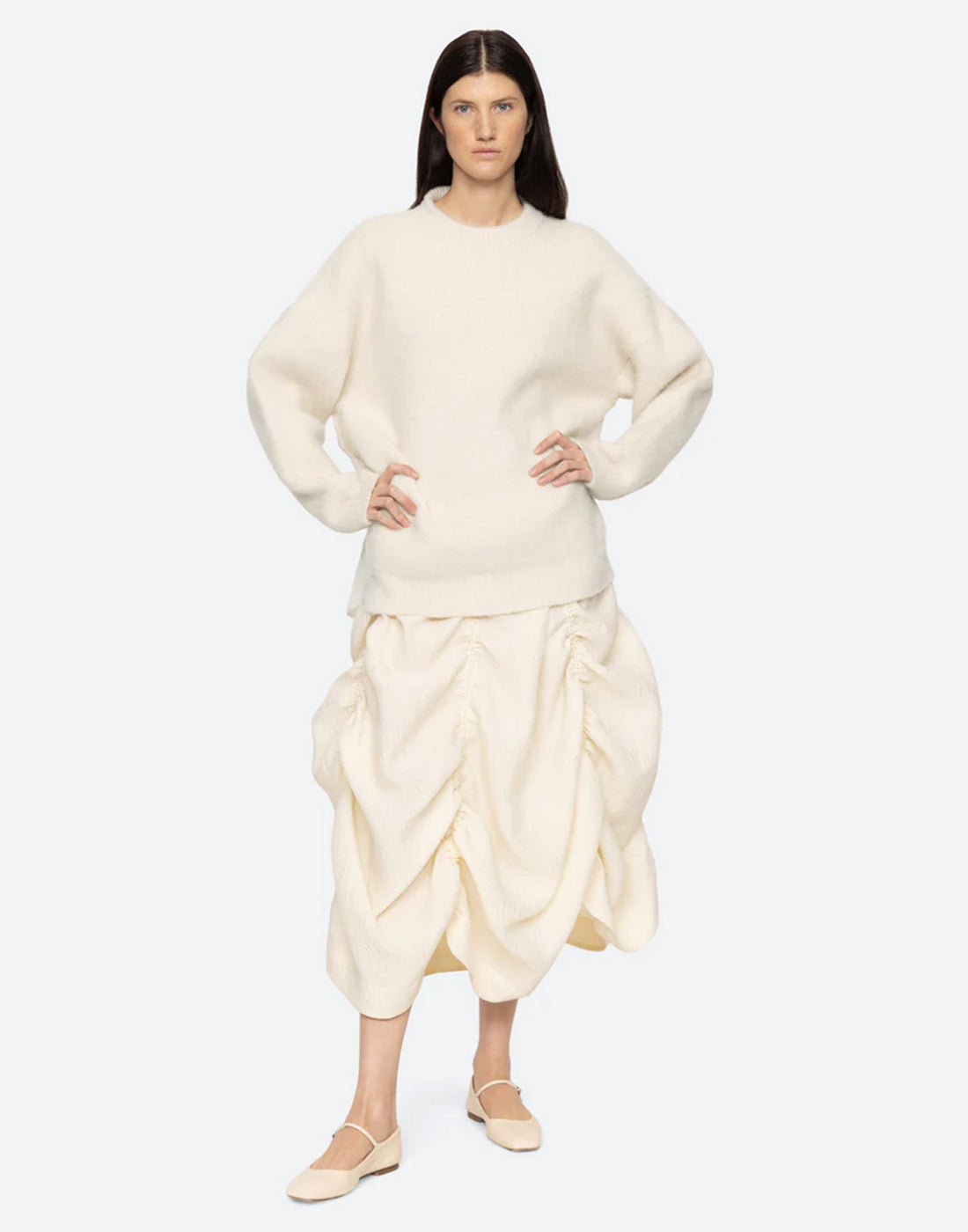 SEA NY Maglione Mixed Devana Bianco