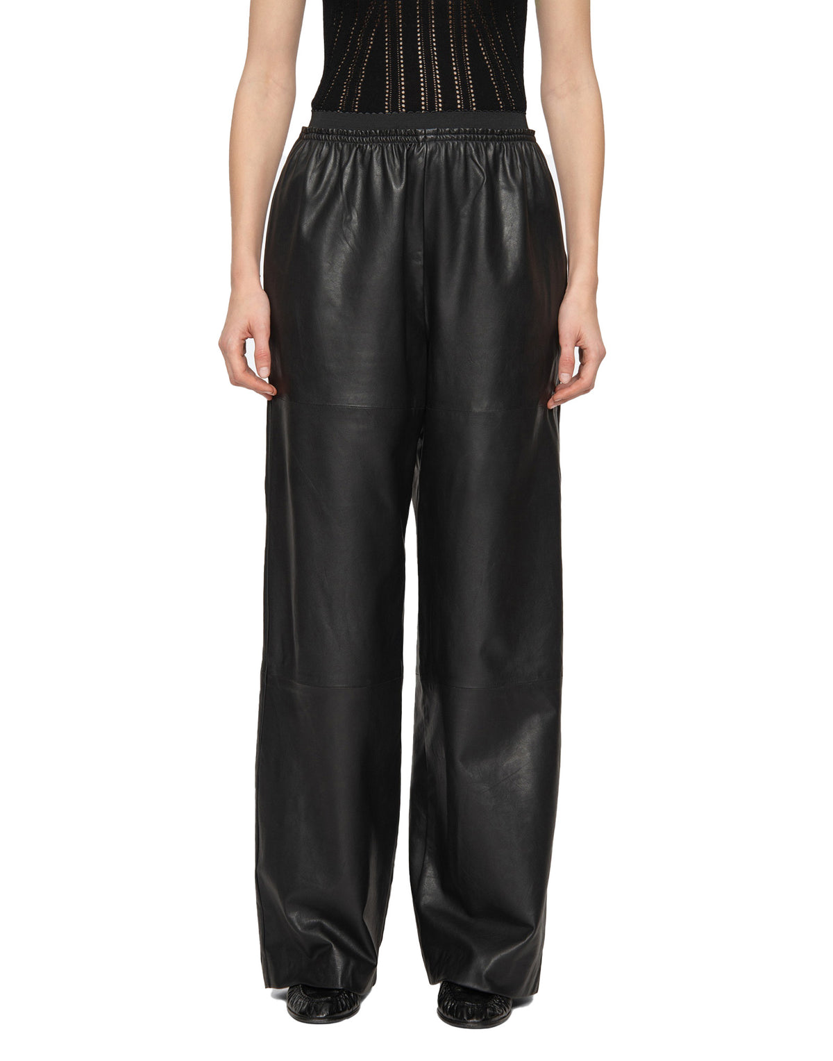 SEA NY Pantaloni in Pelle Lucie Neri