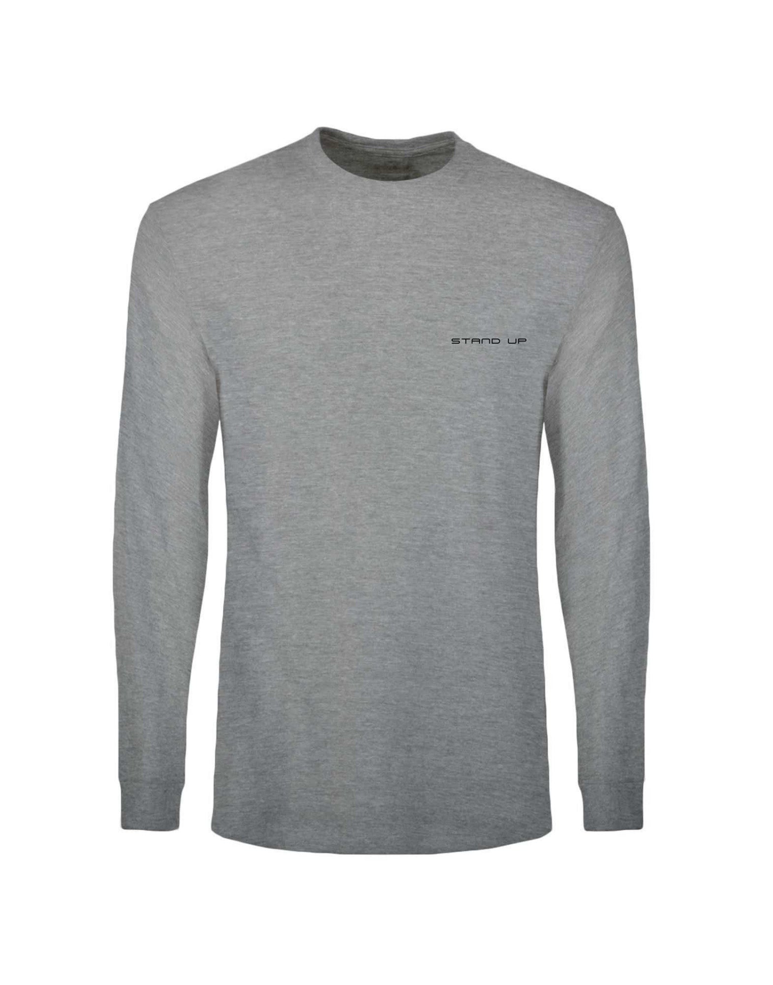 STAND UP T-shirt Manica Lunga Heather Grey con Stampa
