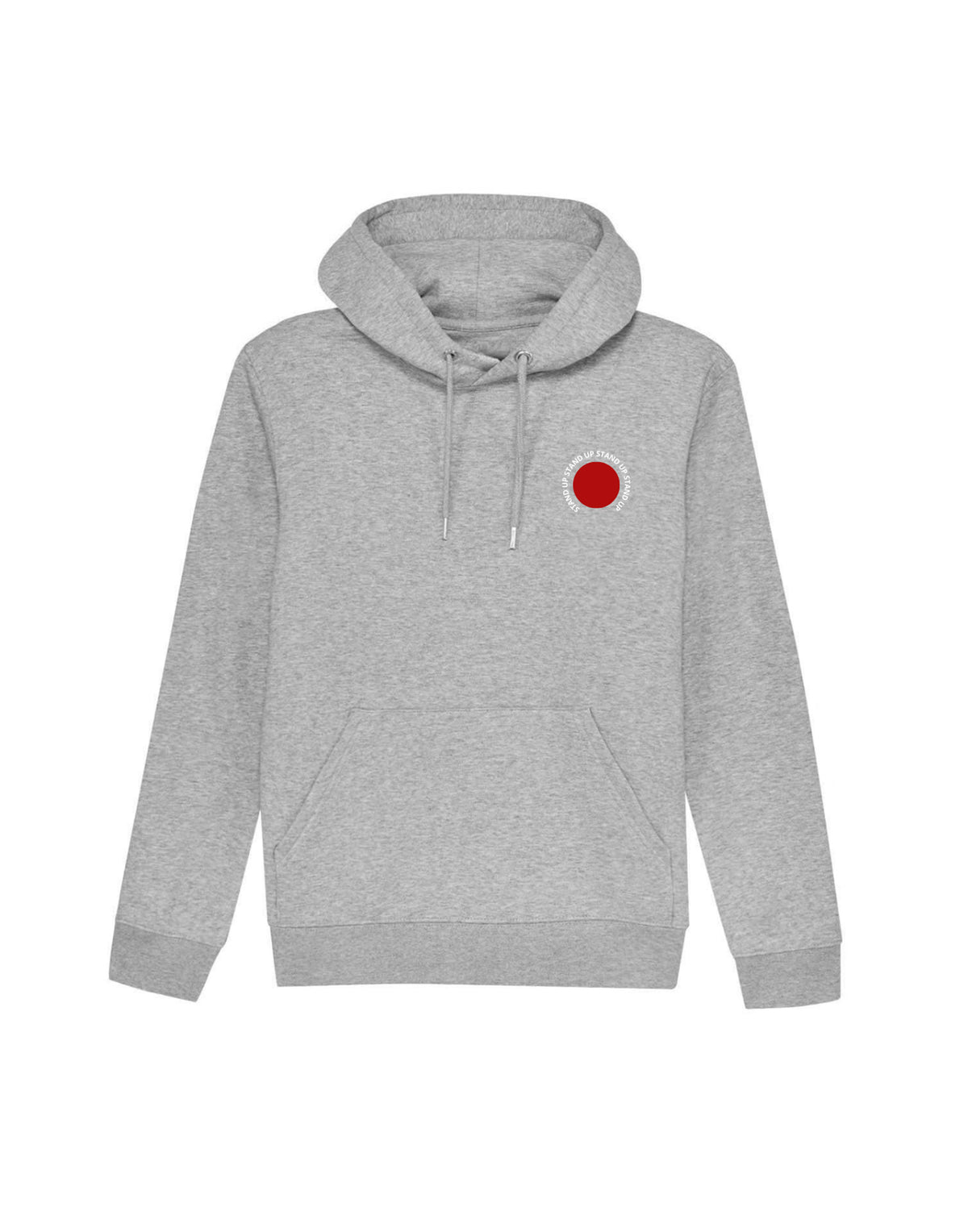 STAND UP Sweat à capuche Gris chiné avec impression