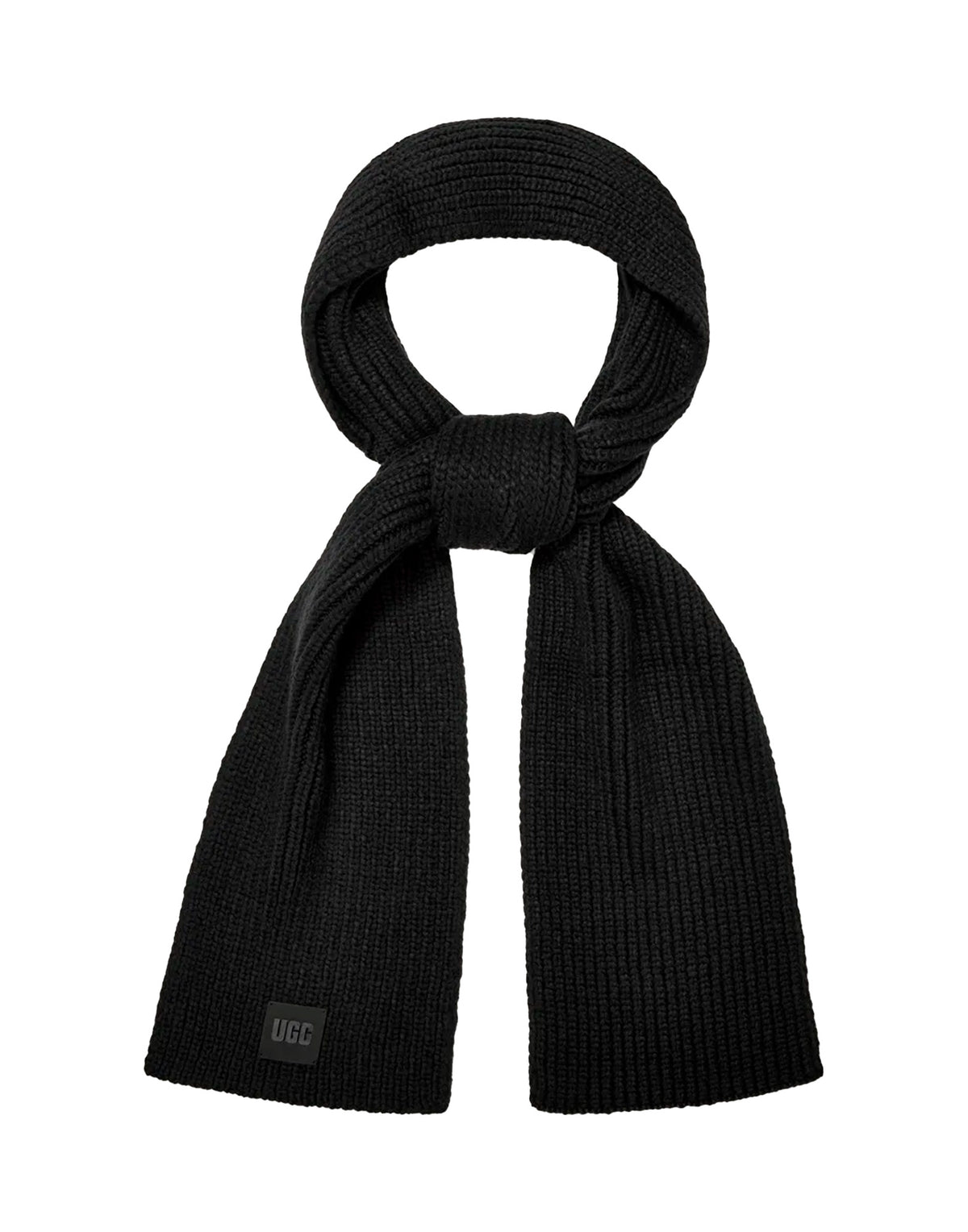 Écharpe UGG en maille côtelée épaisse Noir