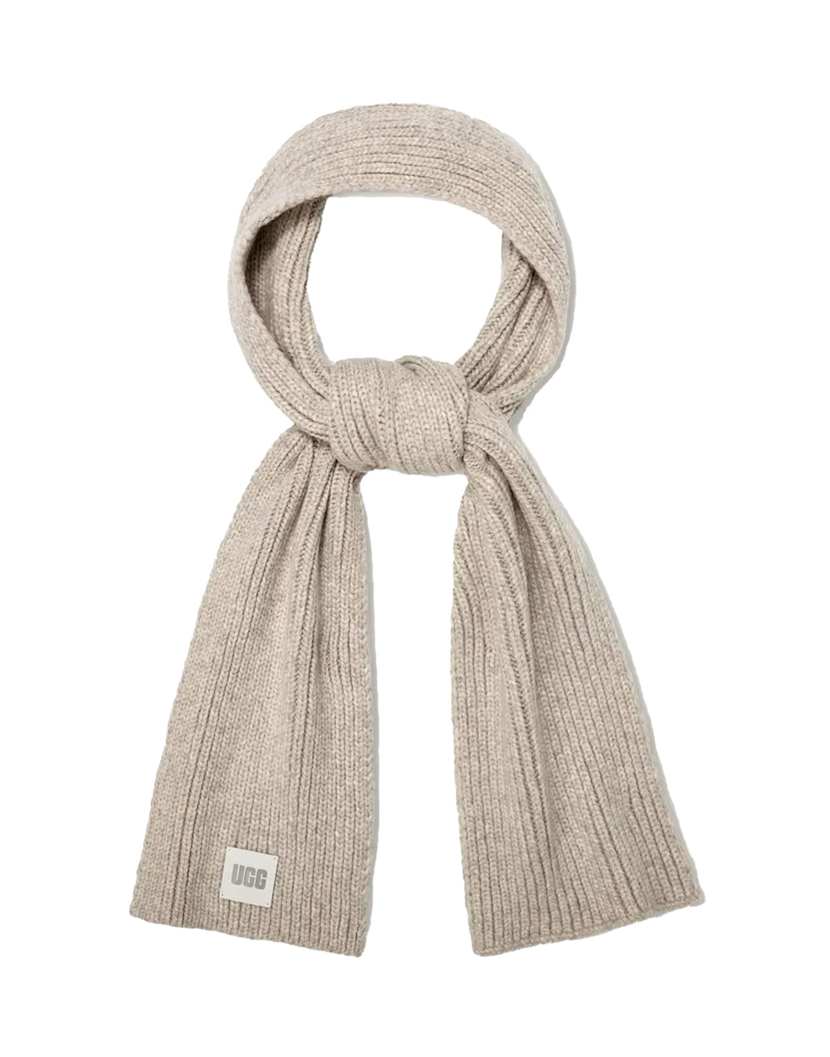 Écharpe UGG en maille côtelée épaisse Gris clair