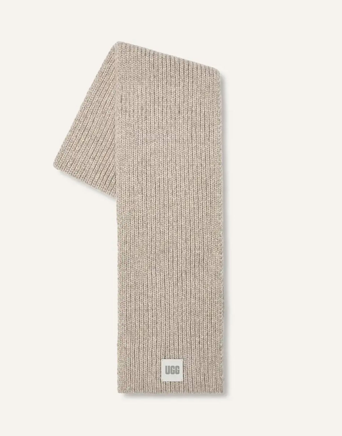 Écharpe UGG en maille côtelée épaisse Gris clair
