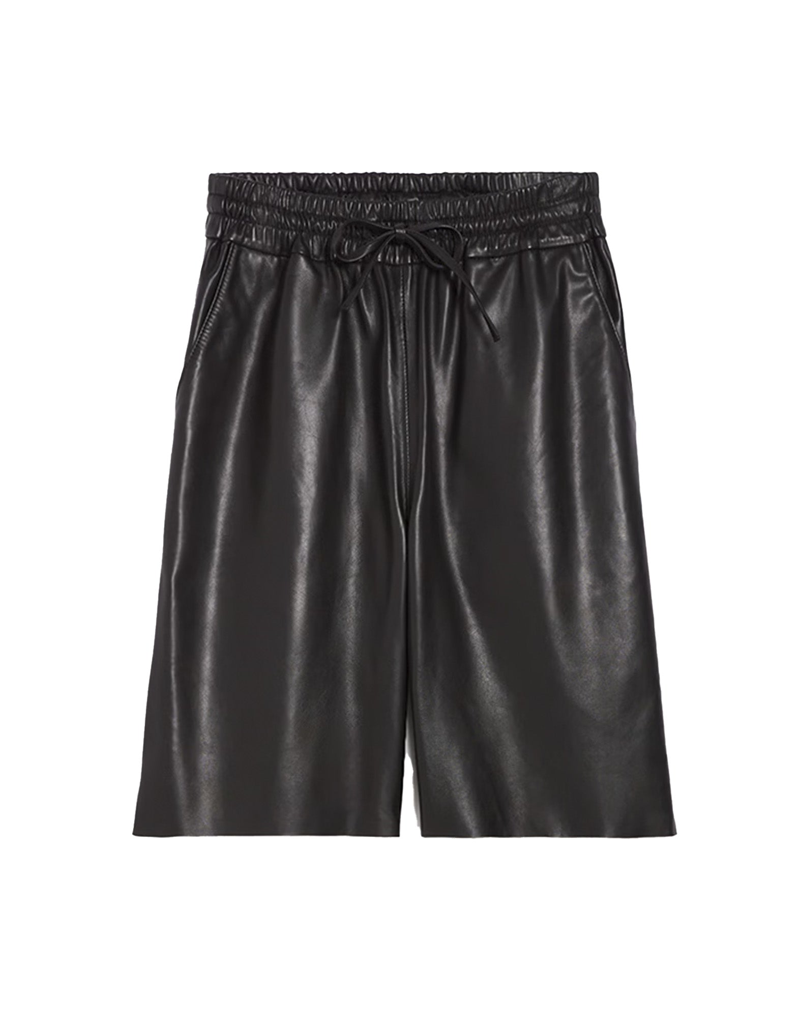 VANESSA BRUNO Shorts Damon in Pelle di Montone Neri