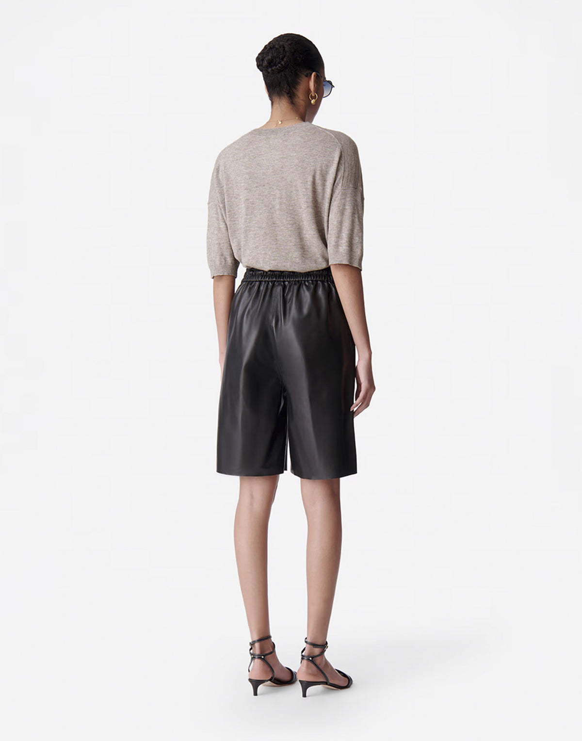 Shorts Damon en peau de mouton noirs VANESSA BRUNO