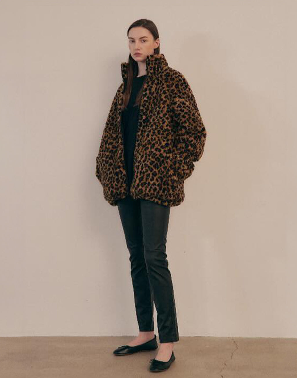VIS A VIS Veste oversize en polaire léopard