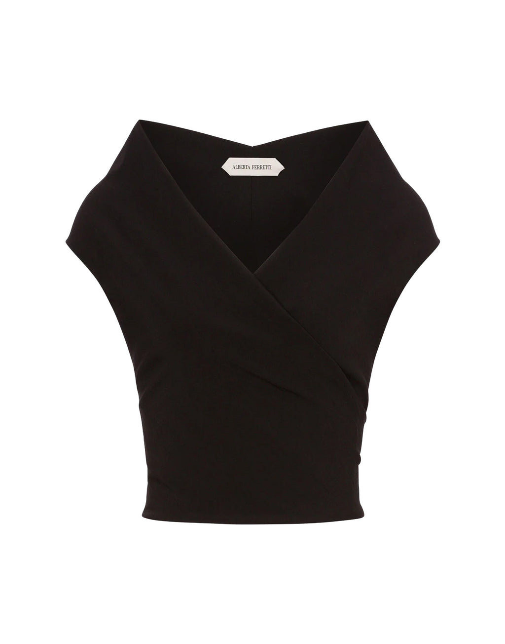 ALBERTA FERRETTI Top in Lana Stretch a Portafoglio Nero