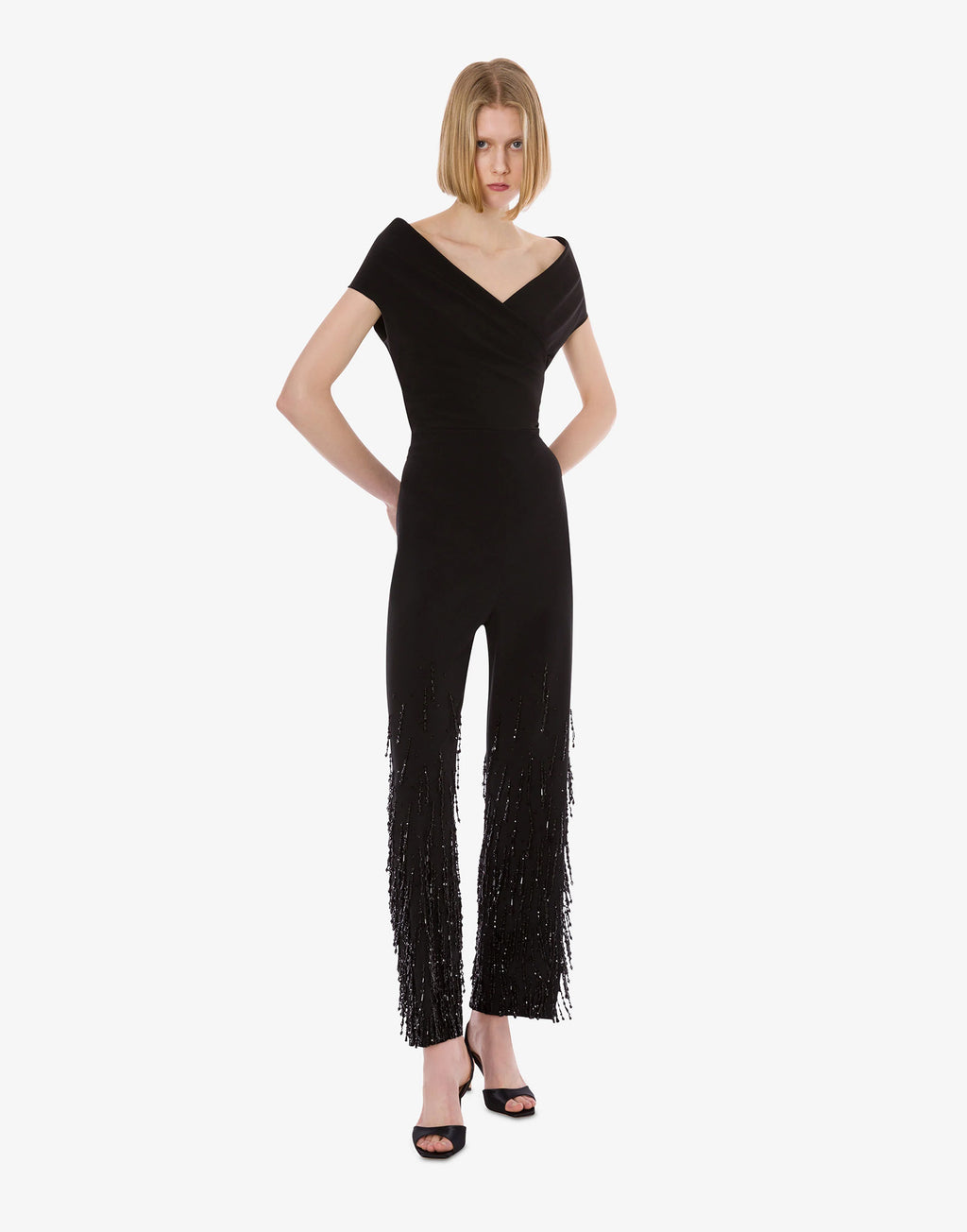 ALBERTA FERRETTI Top in Lana Stretch a Portafoglio Nero