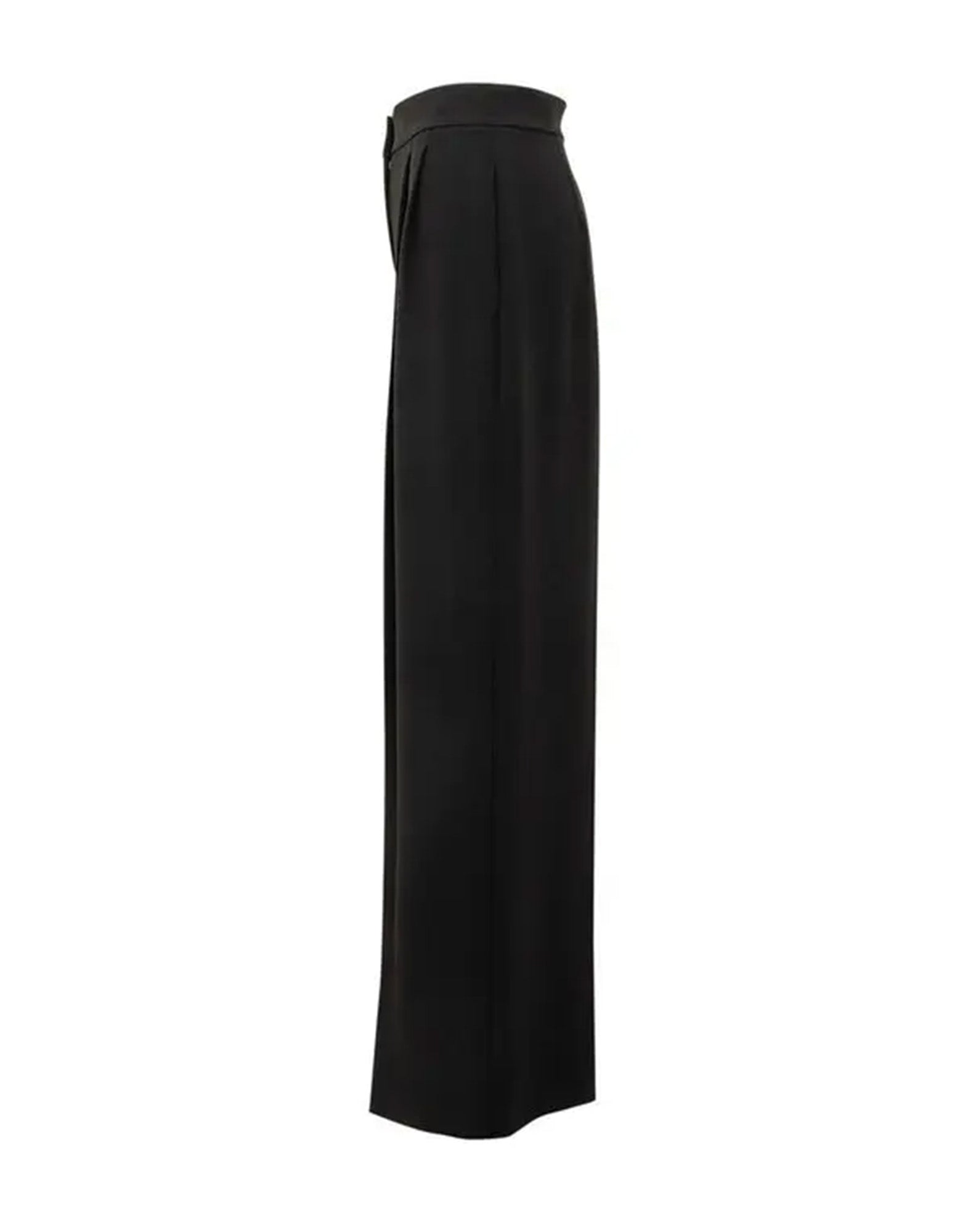 ALBERTA FERRETTI Pantalone Palazzo a Vita Alta in Misto Viscosa Nero