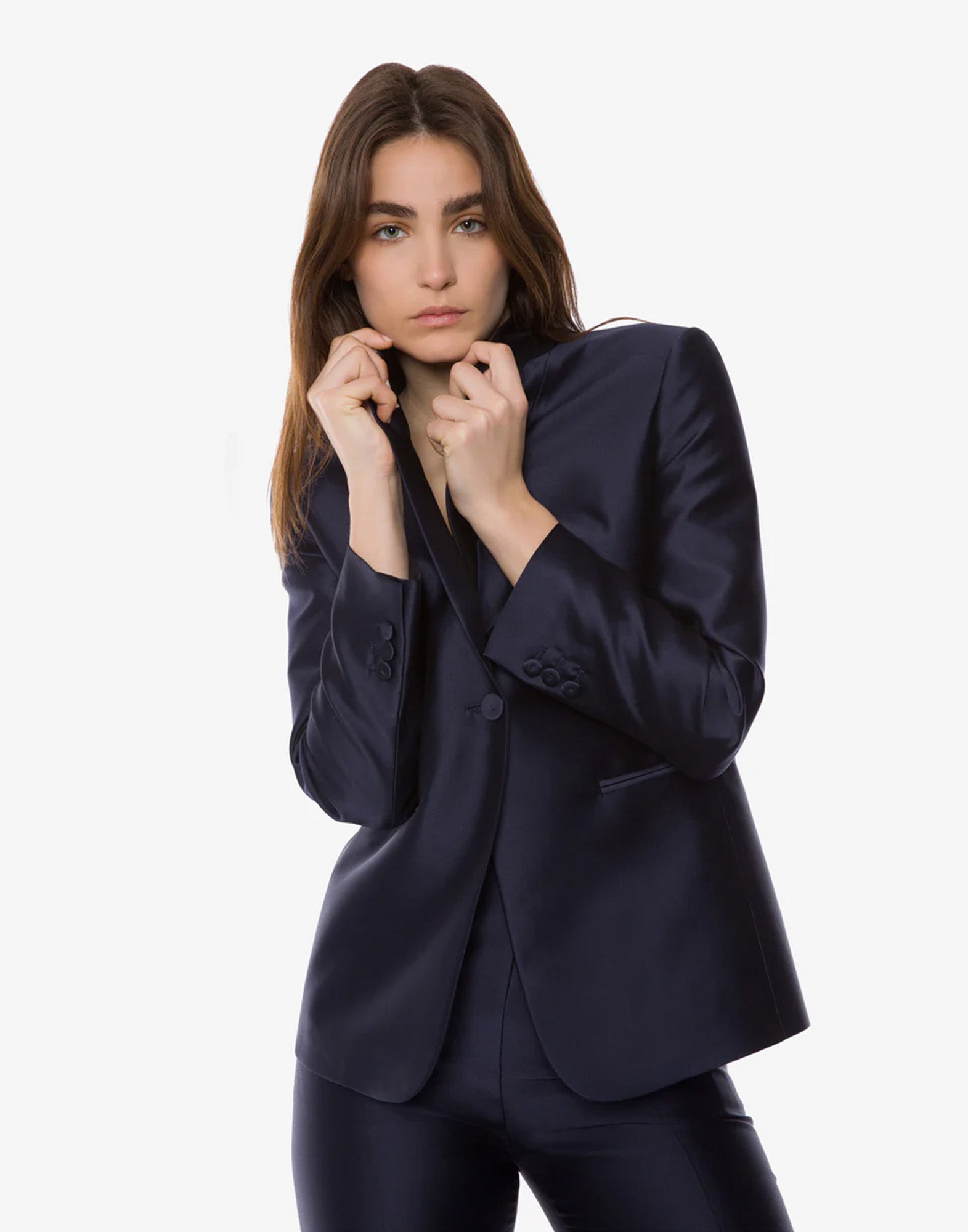 ALBERTA FERRETTI Giacca da Sera in Mikado Blu