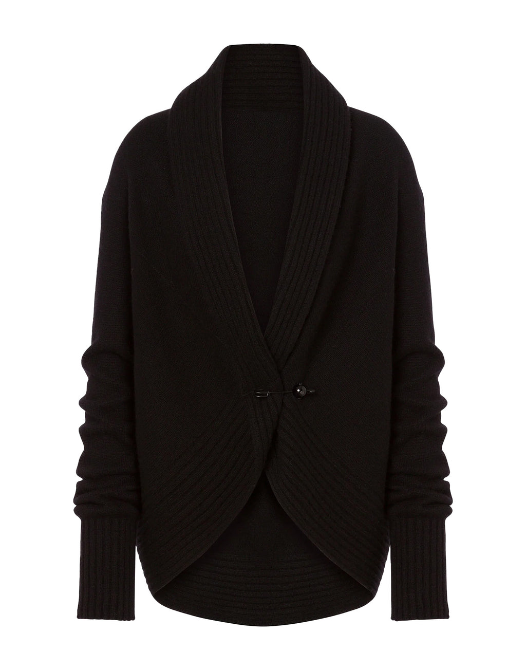 ALBERTA FERRETTI Cardigan in Lana Merino, Cashmere e Seta con Spilla Nero