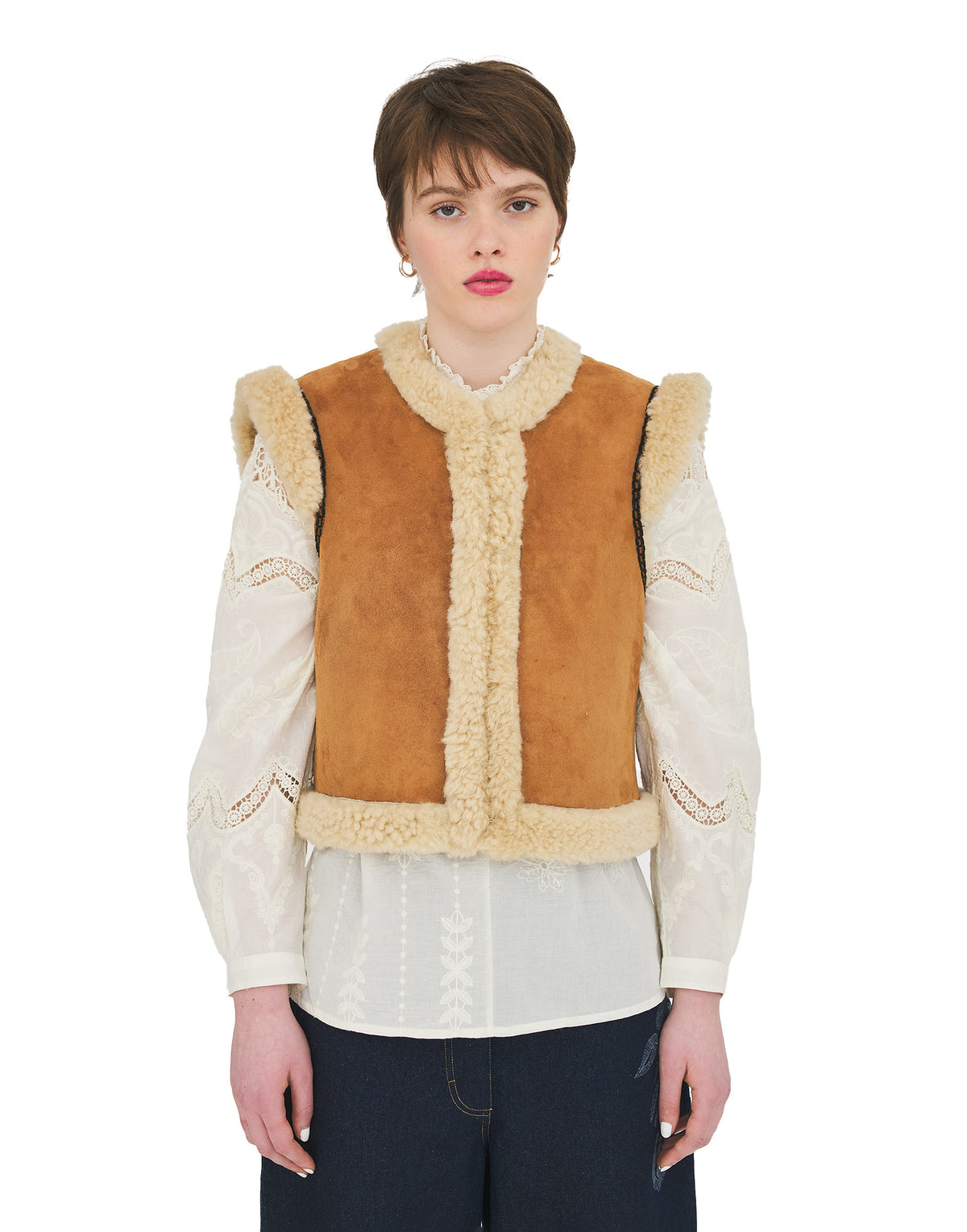 ANTIK BATIK Giacca Ragar in Canvas con Collo in Shearling