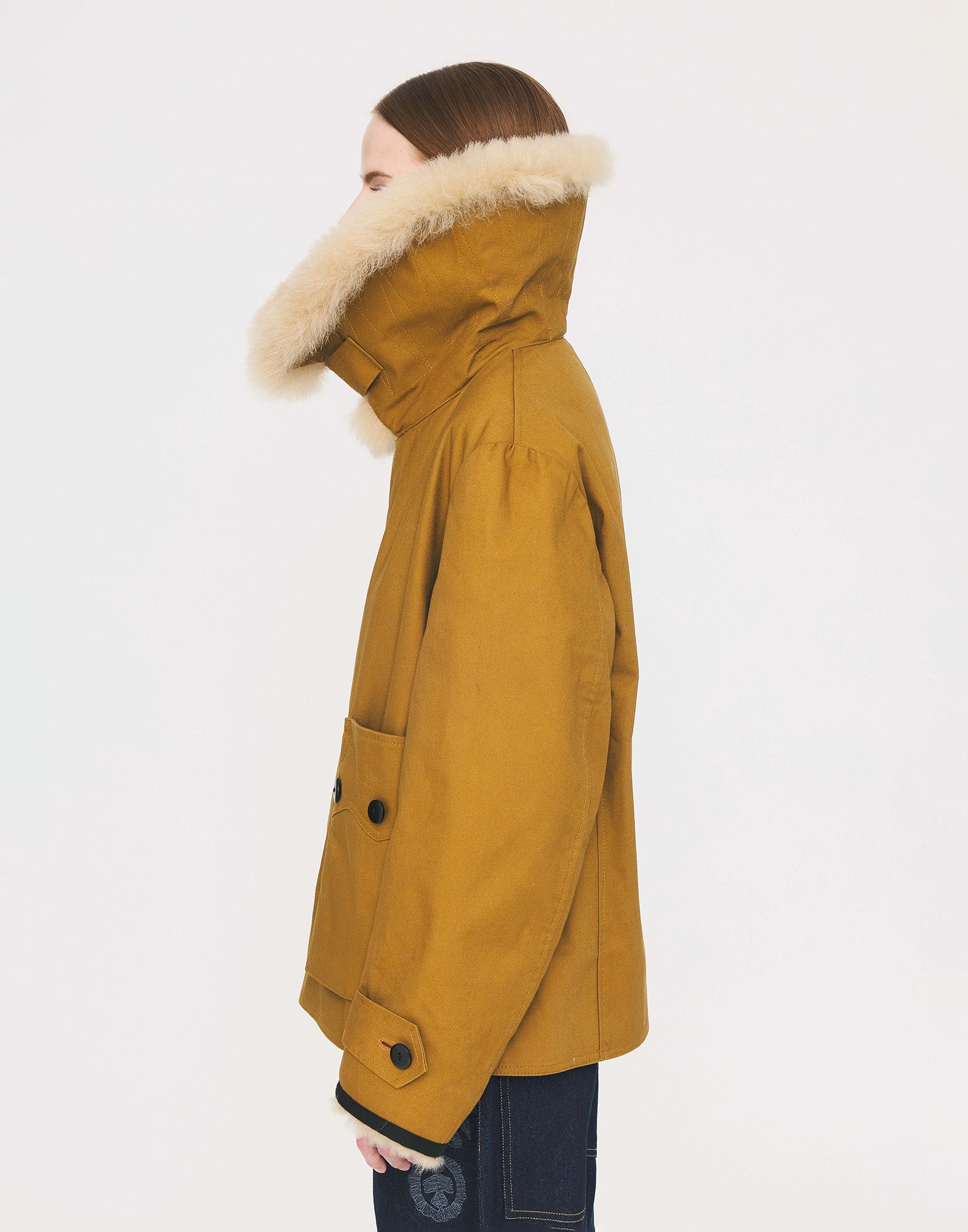ANTIK BATIK Giacca Ragar in Canvas con Collo in Shearling