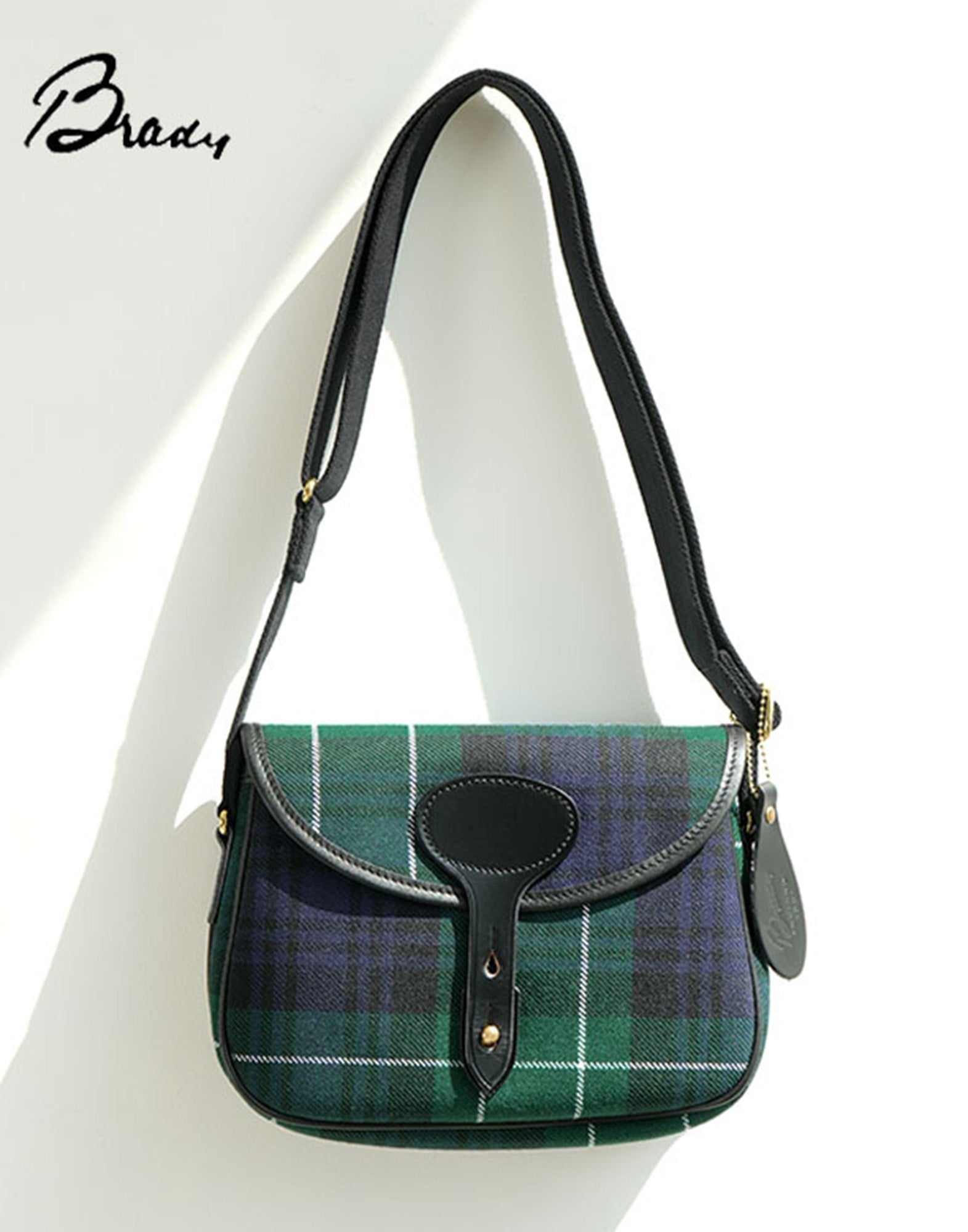 BRADY Borsa Colne Lochcarron in Lana Scozzese Green Tartan