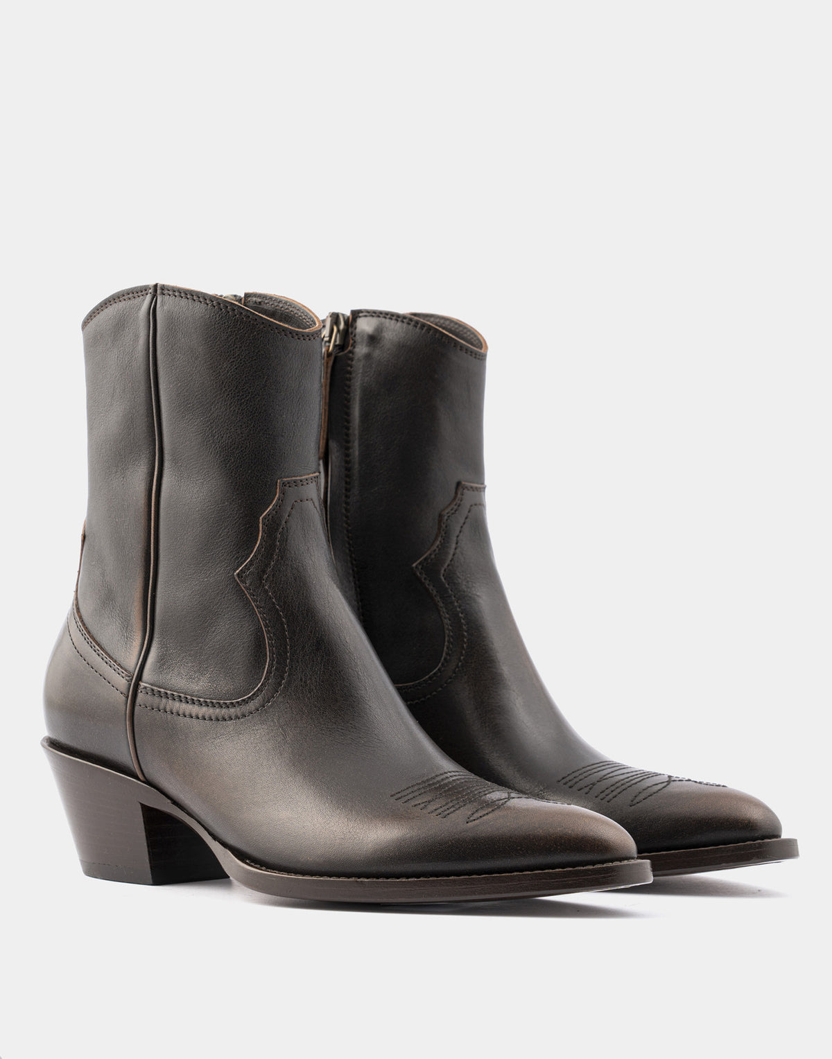BUTTERO Bottines Annie en cuir Noyer/Brun foncé