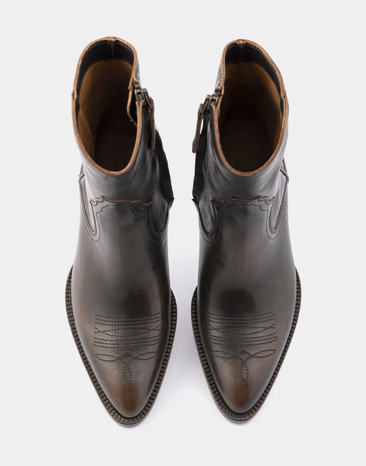BUTTERO Bottines Annie en cuir Noyer/Brun foncé