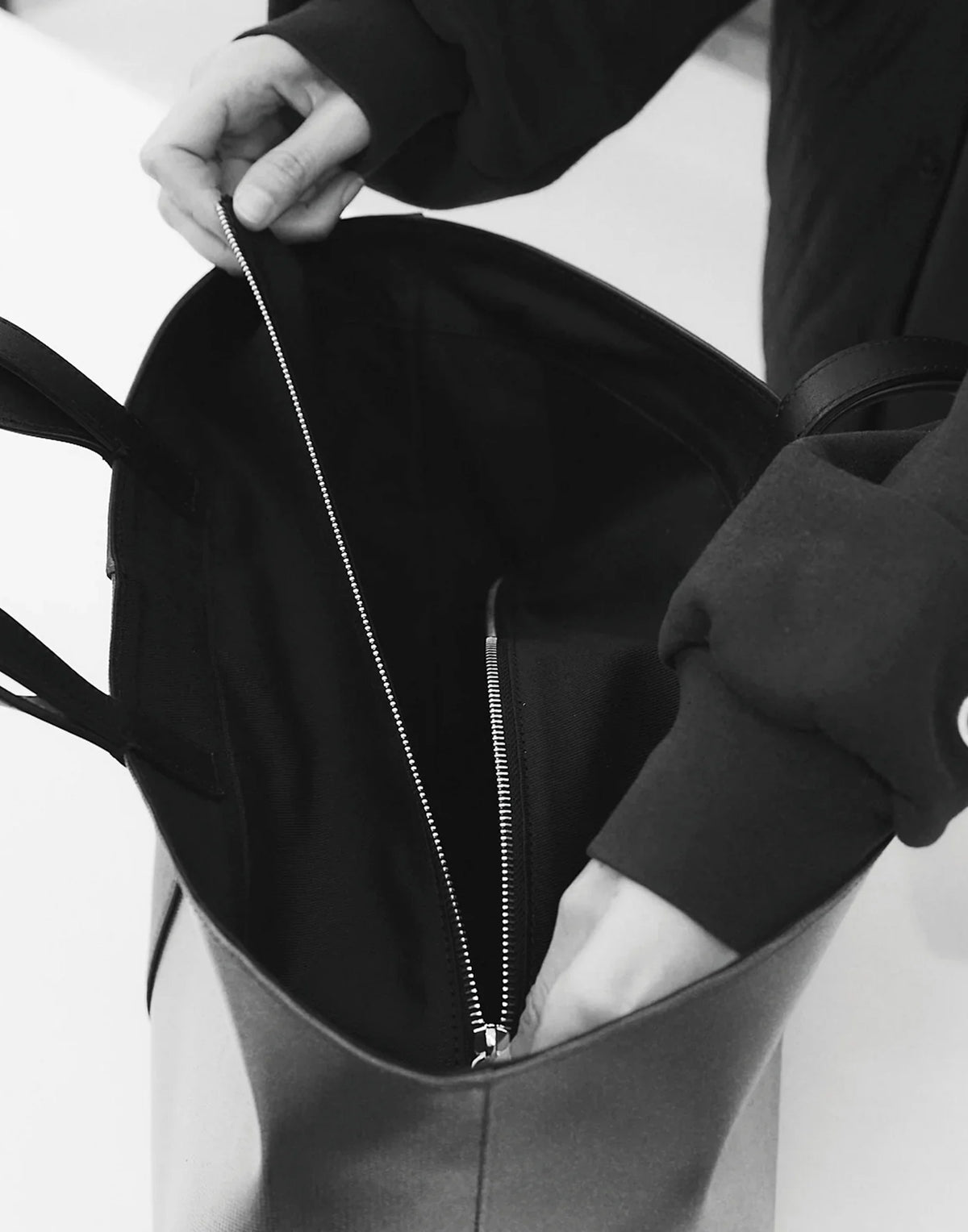 CAHU Borsa Pratique Bimatière Small con Zip Black/Brown