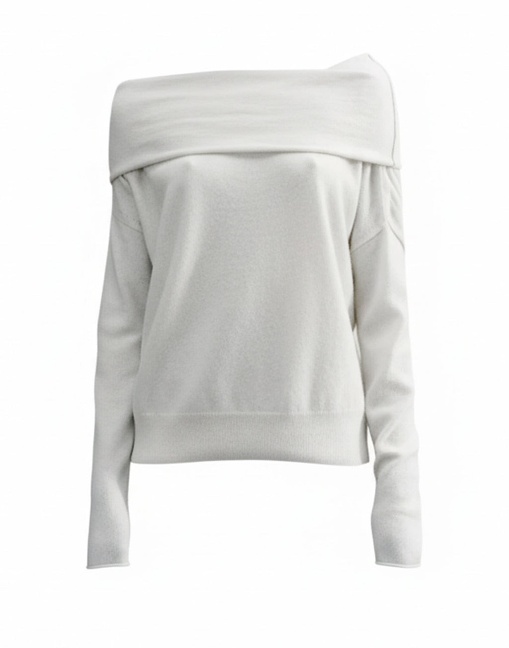 CIRCUS HOTEL Maglia in Cashmere con Scollo alla Bardot Panna
