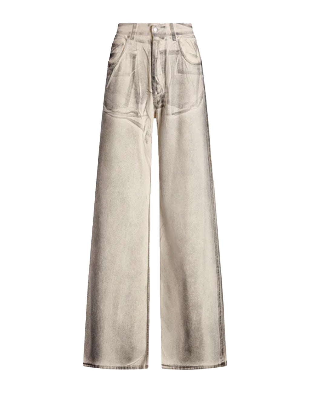 CIRCUS HOTEL Jeans Wide Leg in Denim Placcato