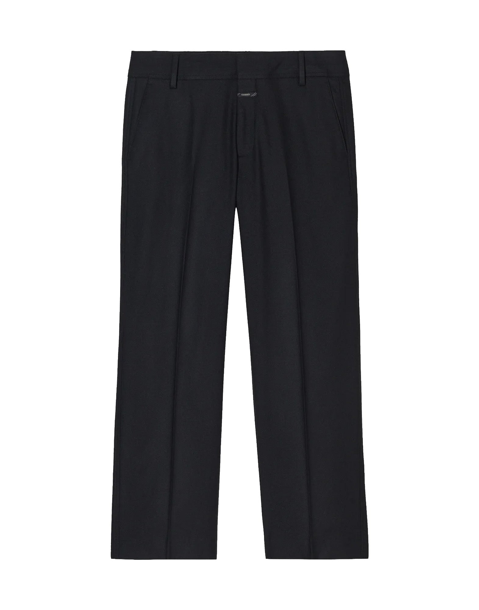 CLOSED Straight Pants Serandon in Flanella Strutturata Neri