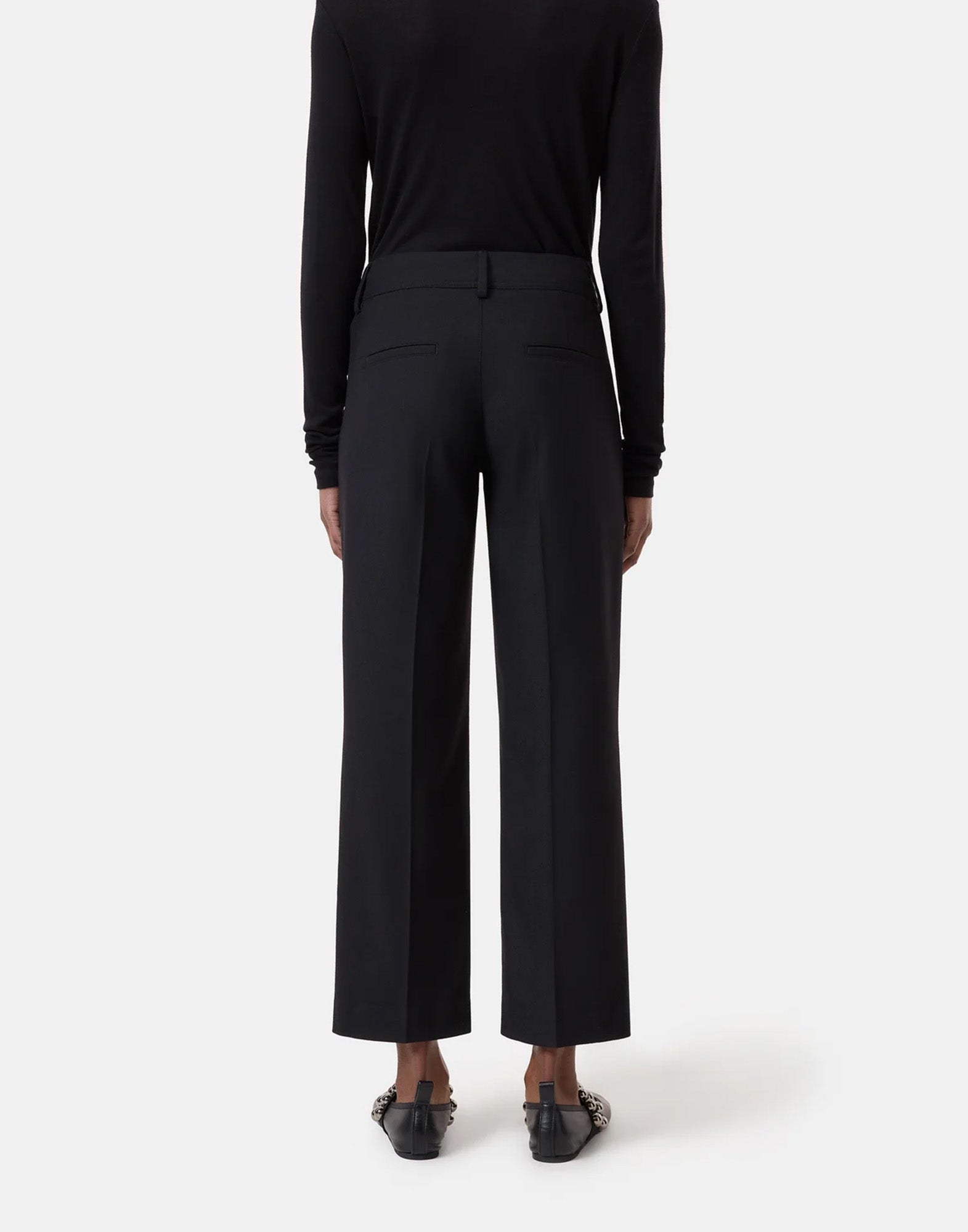 CLOSED Straight Pants Serandon in Flanella Strutturata Neri