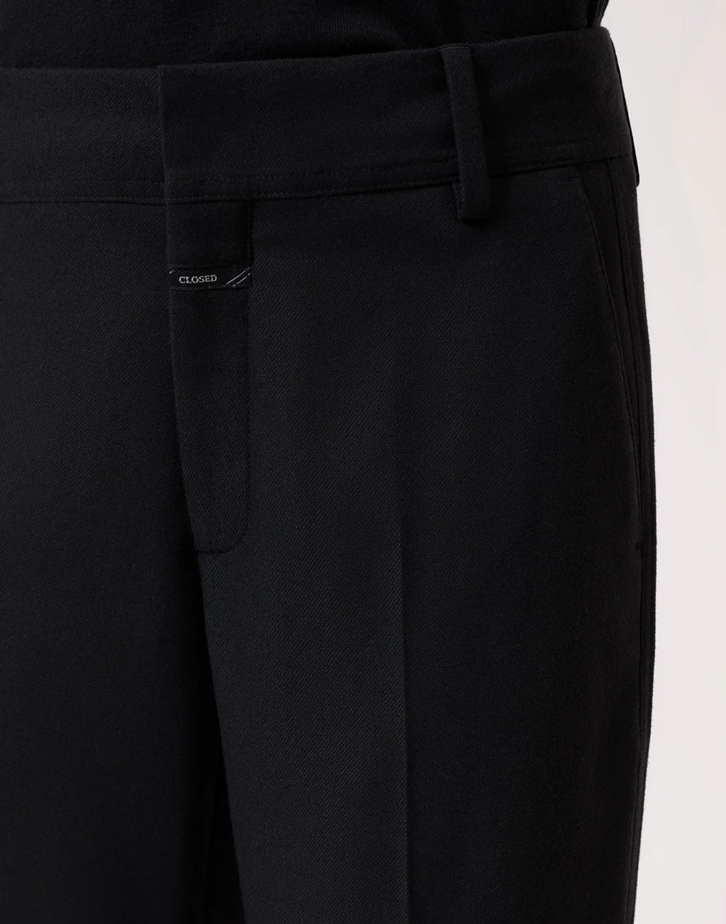 CLOSED Straight Pants Serandon in Flanella Strutturata Neri