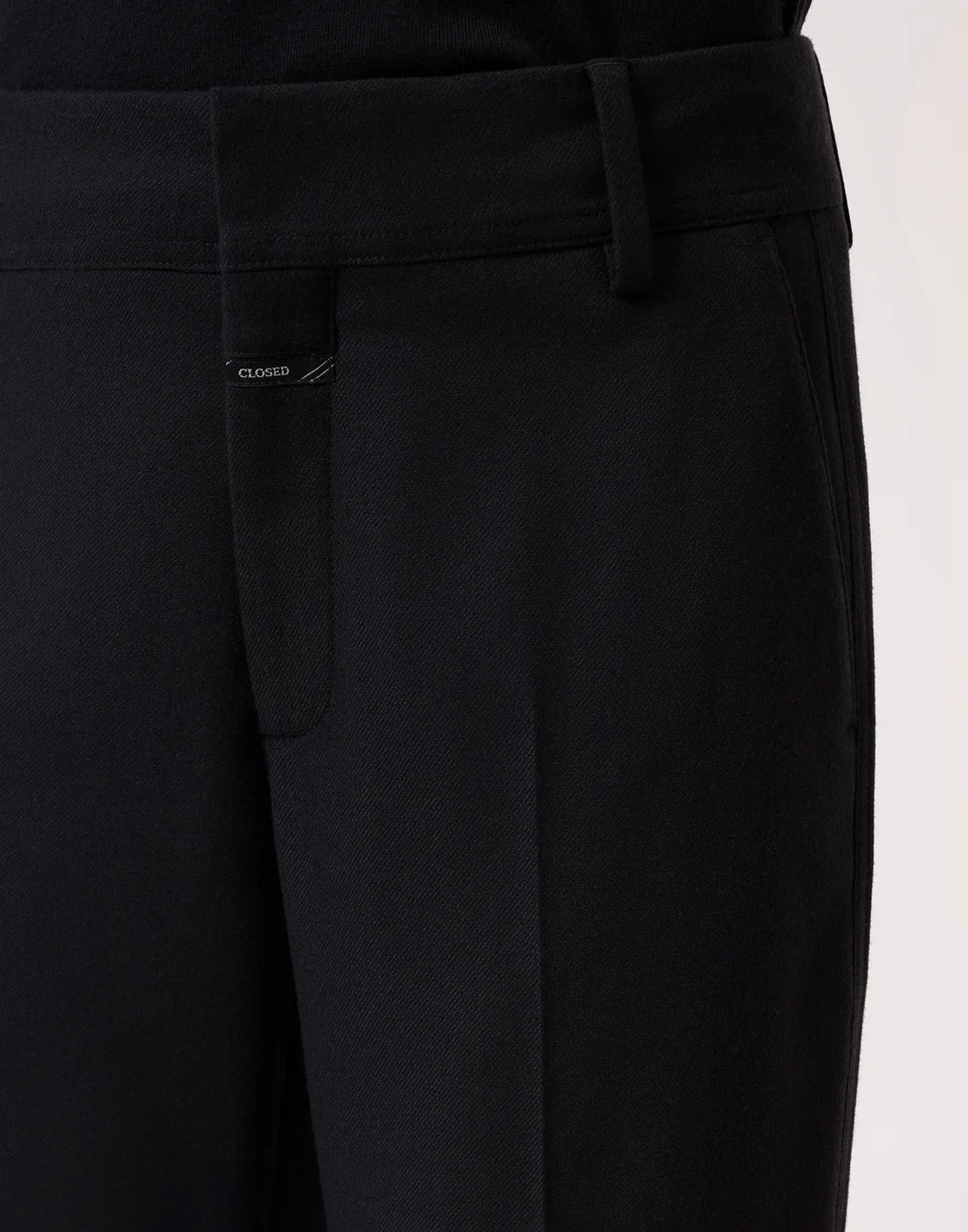 CLOSED Straight Pants Serandon in Flanella Strutturata Neri
