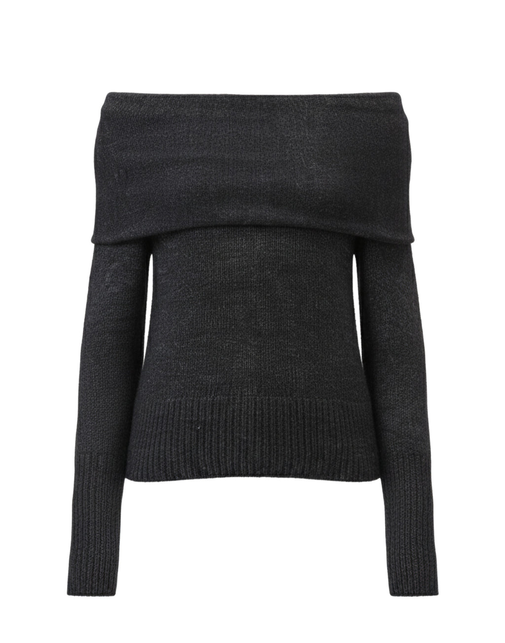 CLOSED Maglione a Scollo Ampio in Misto Cotone e Alpaca Nero