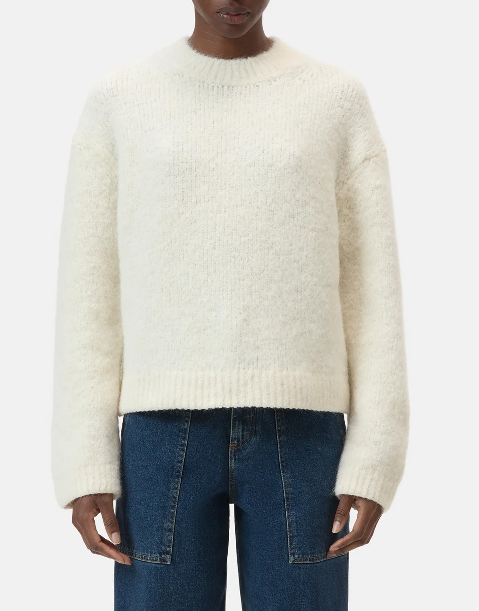 CLOSED Maglione Girocollo in Misto Alpaca Avorio