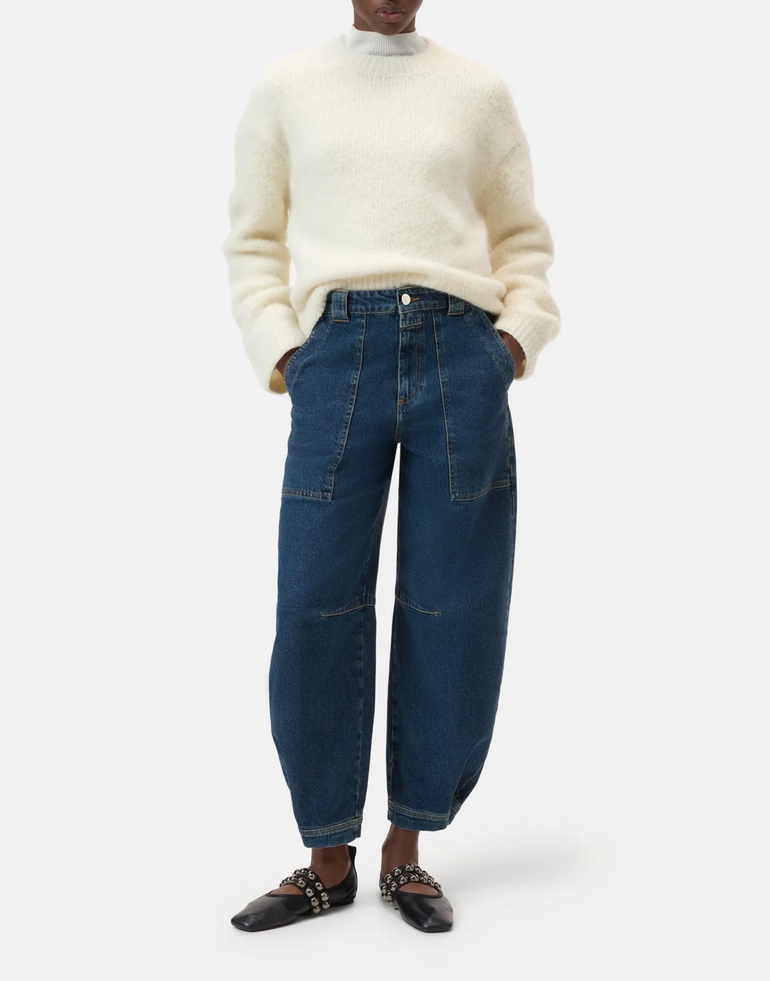 CLOSED Maglione Girocollo in Misto Alpaca Avorio